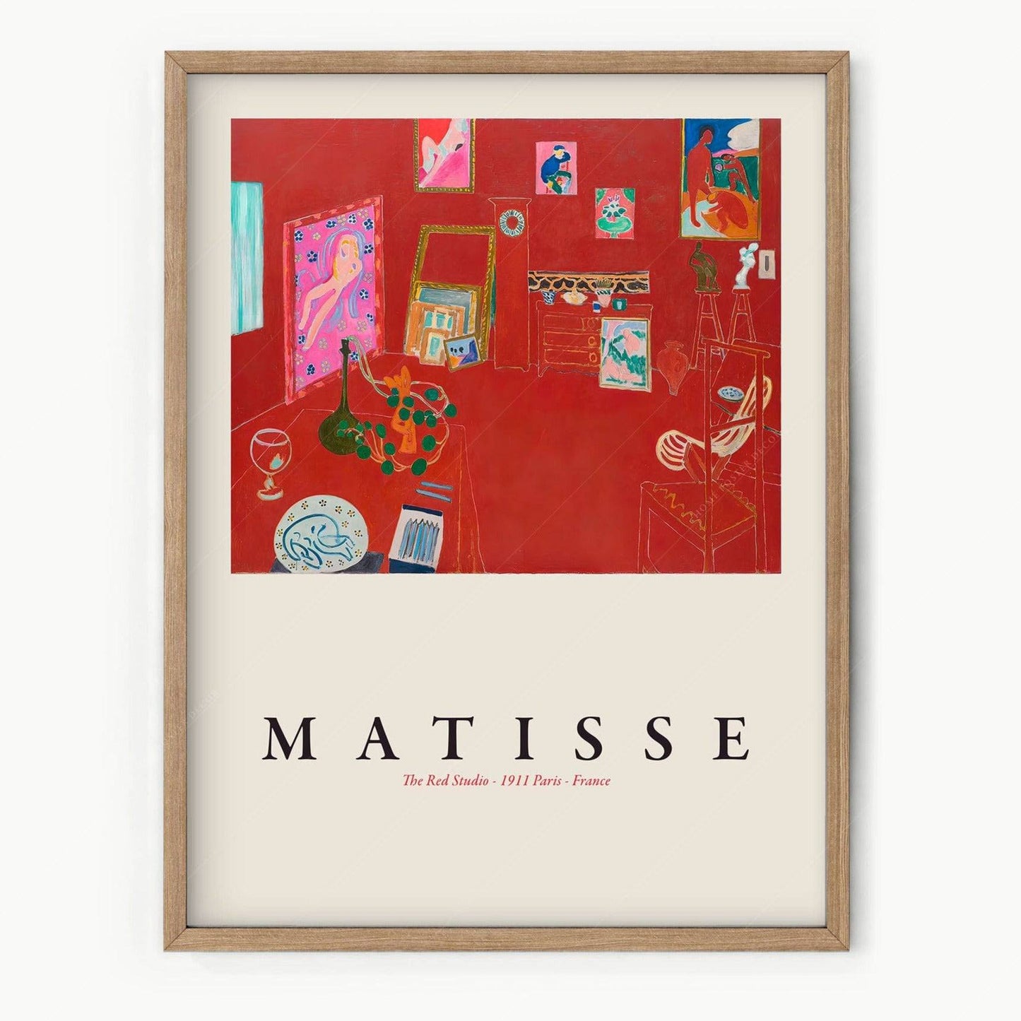 Henri Matisse Poster, The Red Studio, Modern wall art prints