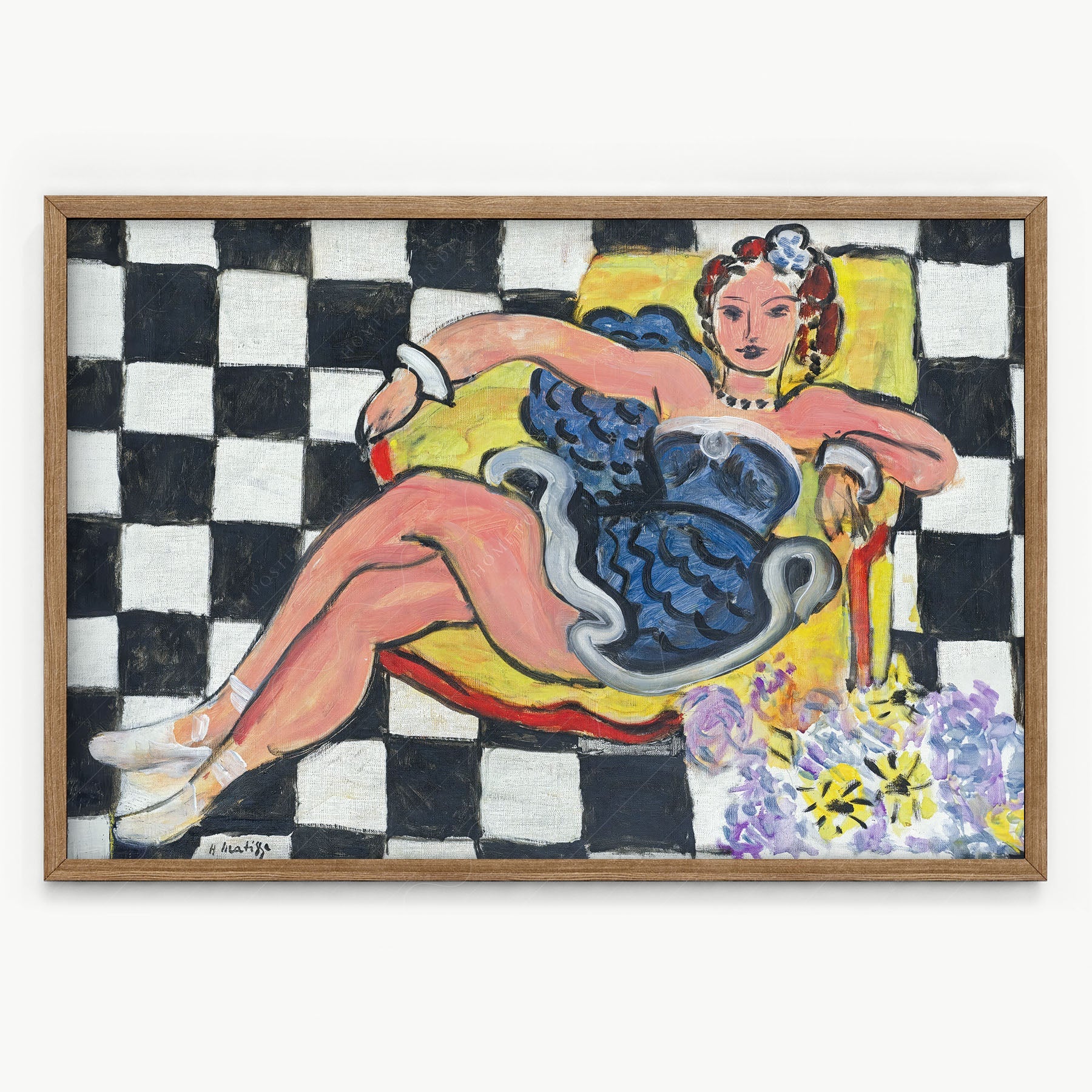 Henri Matisse Print, Danseuse dans le Fauteuil, sol en Damier, 1942, Fine Art Print