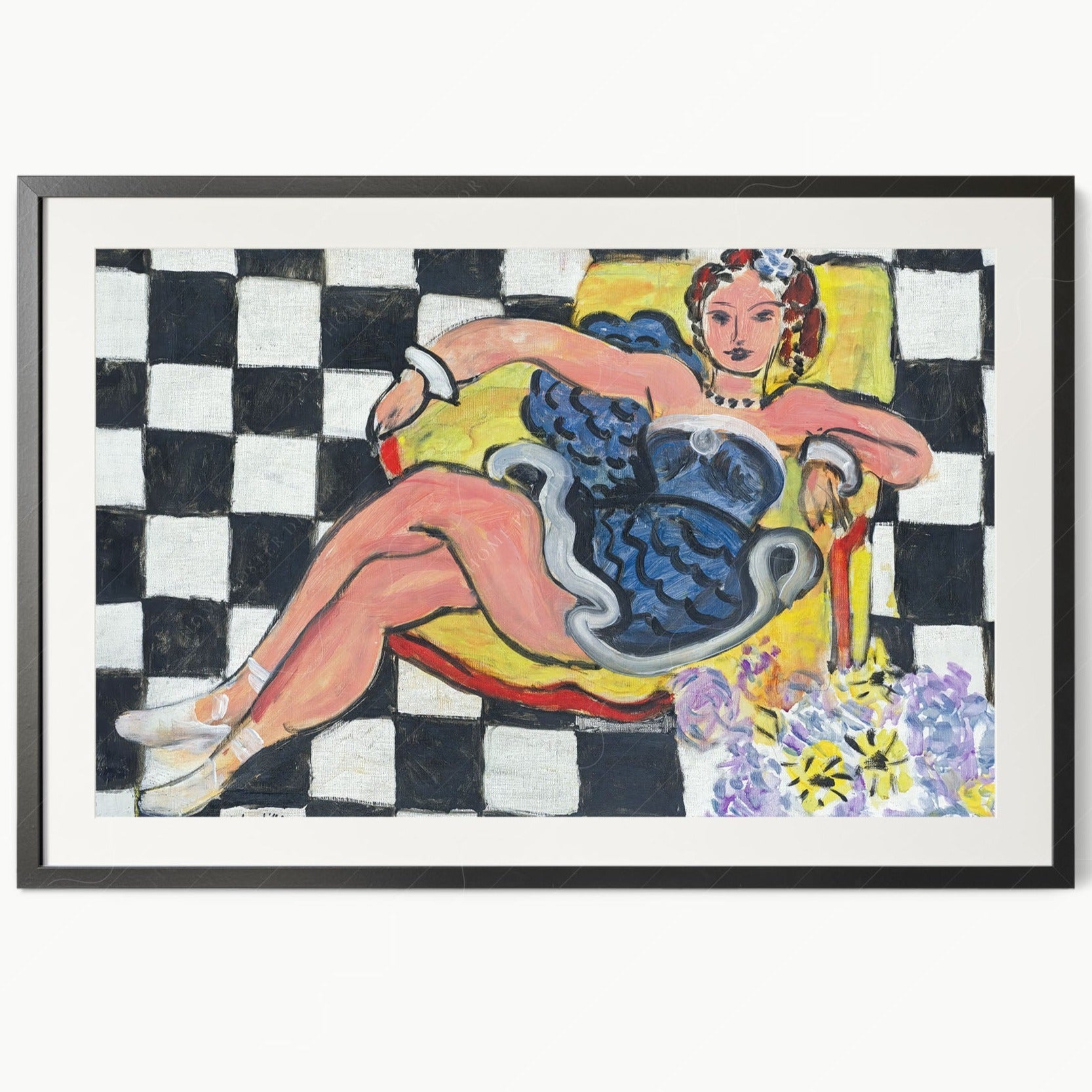 Henri Matisse Print, Danseuse dans le Fauteuil, sol en Damier, 1942, Fine Art Print