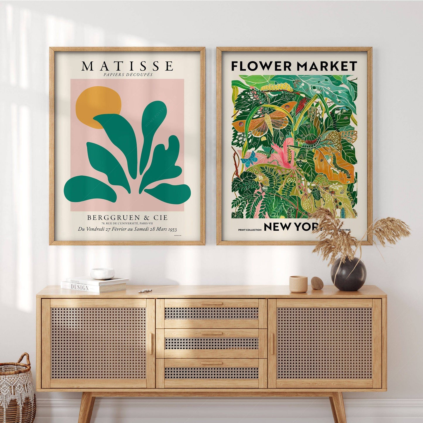 Henri Matisse Print, Flower Market New York, Set of 2 Prints, Modern Wall Art Decor