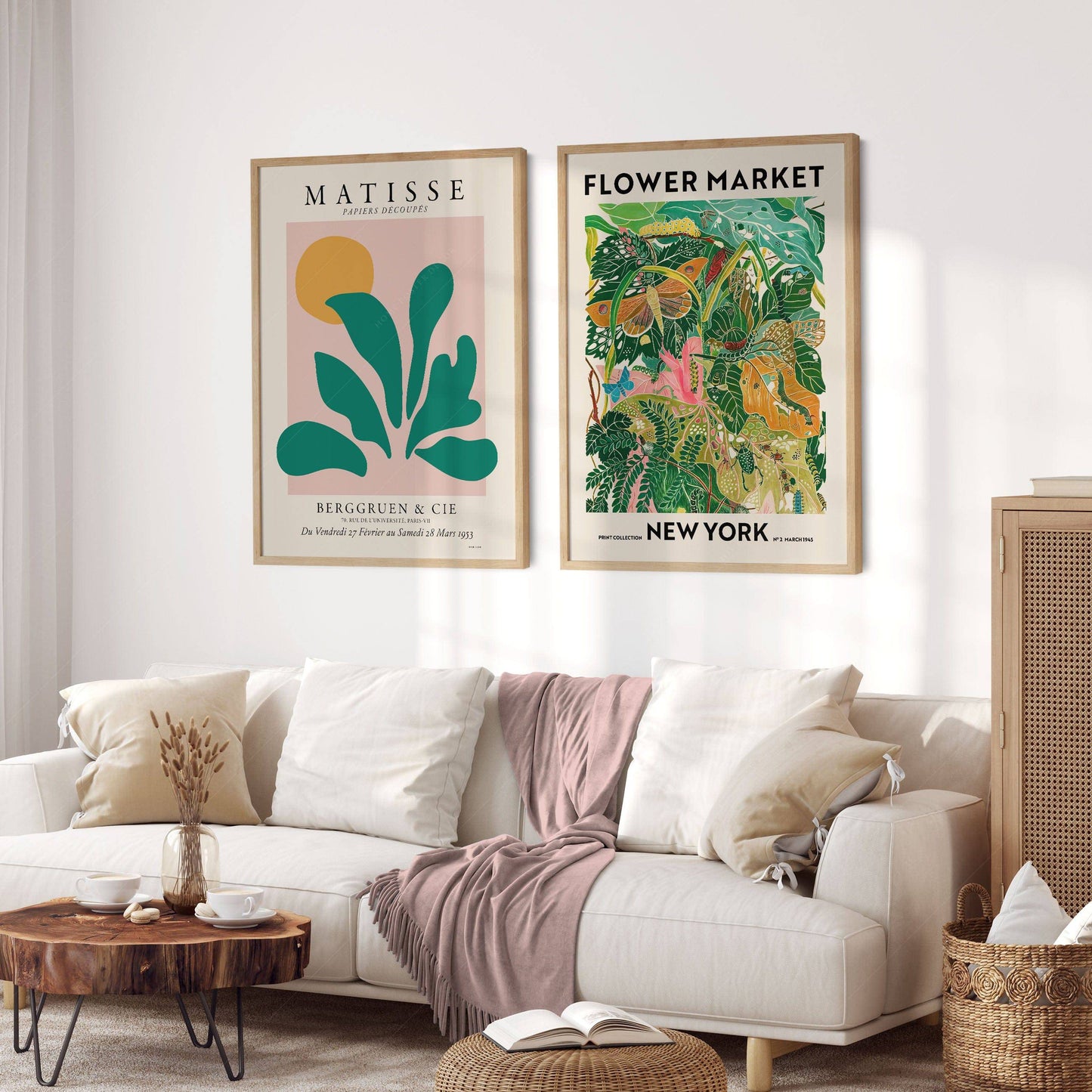 Henri Matisse Print, Flower Market New York, Set of 2 Prints, Modern Wall Art Decor