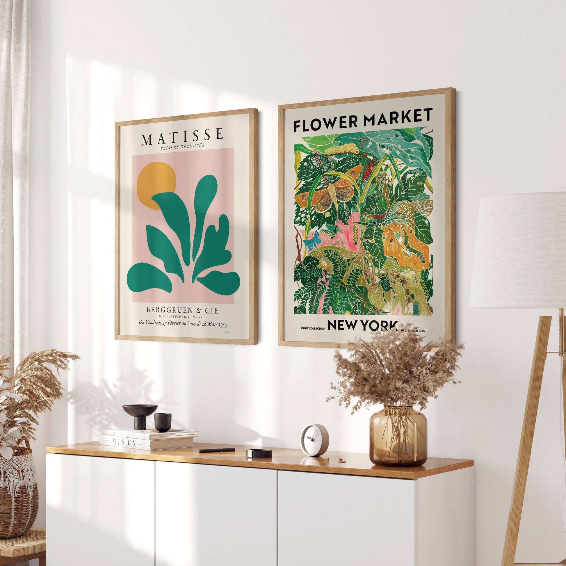 Henri Matisse Print, Flower Market New York, Set of 2 Prints, Modern Wall Art Decor