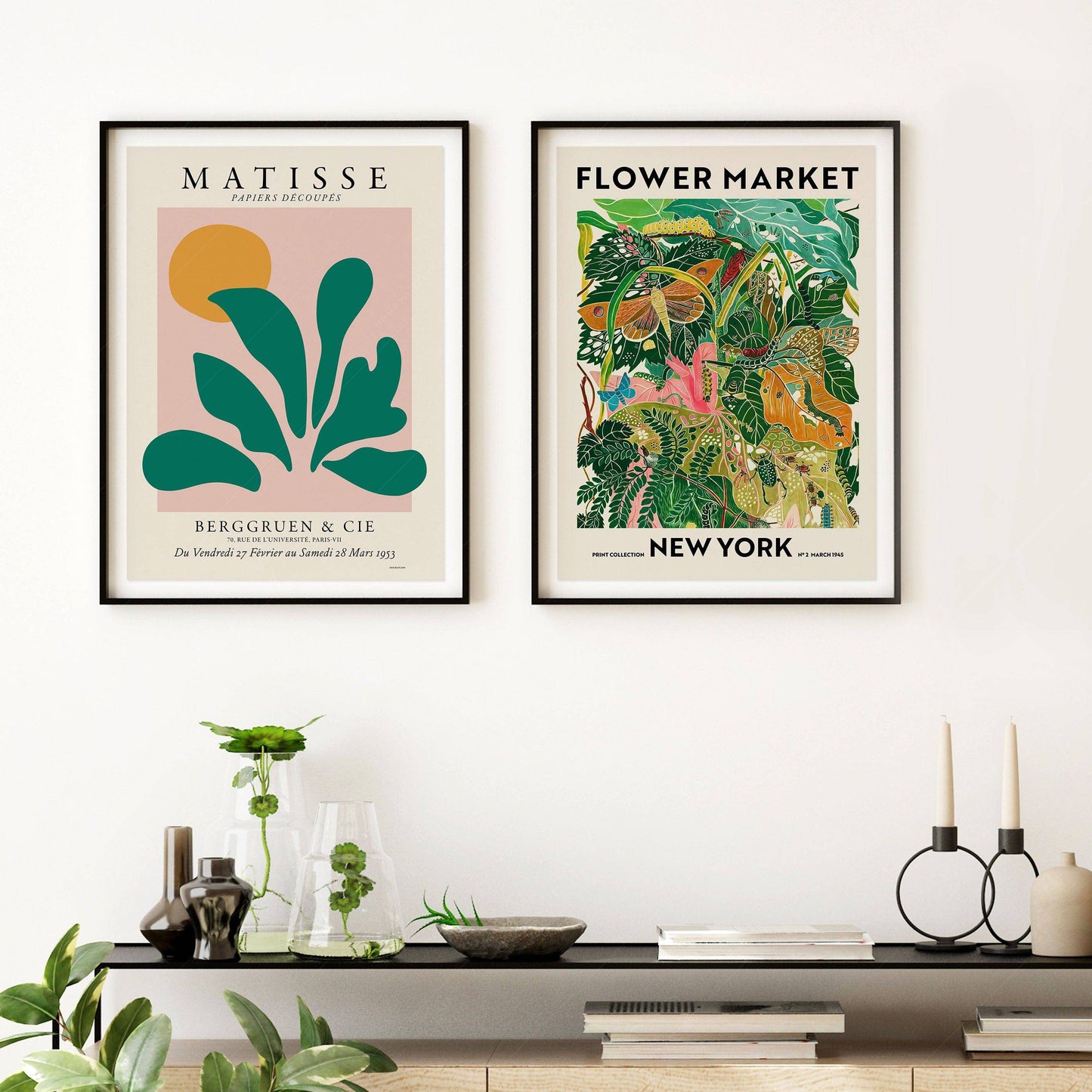 Henri Matisse Print, Flower Market New York, Set of 2 Prints, Modern Wall Art Decor