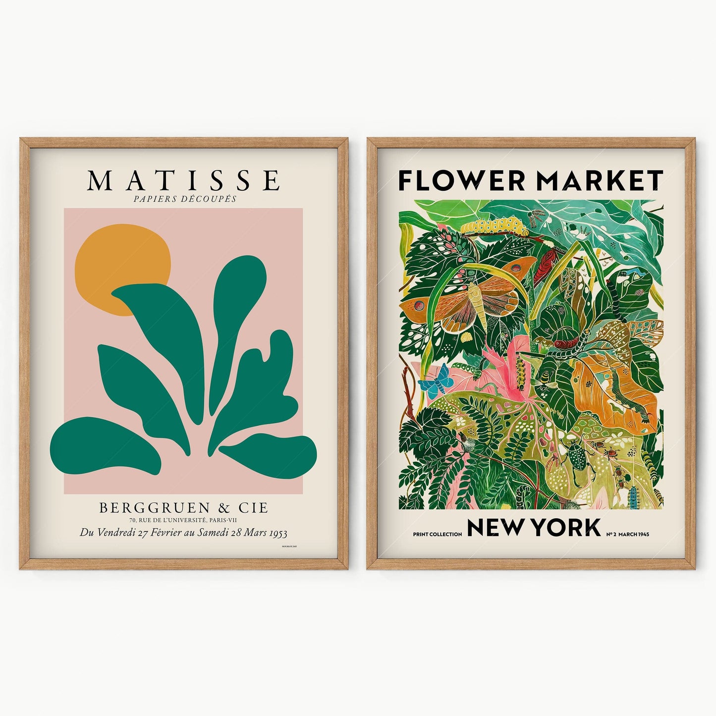 Henri Matisse Print, Flower Market New York, Set of 2 Prints, Modern Wall Art Decor