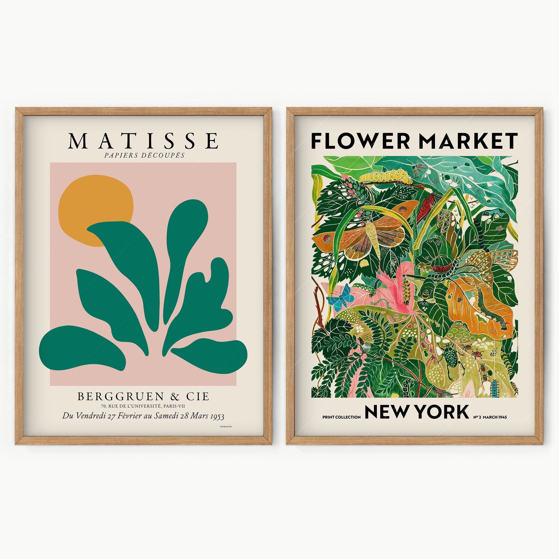 Henri Matisse Print, Flower Market New York, Set of 2 Prints, Modern Wall Art Decor