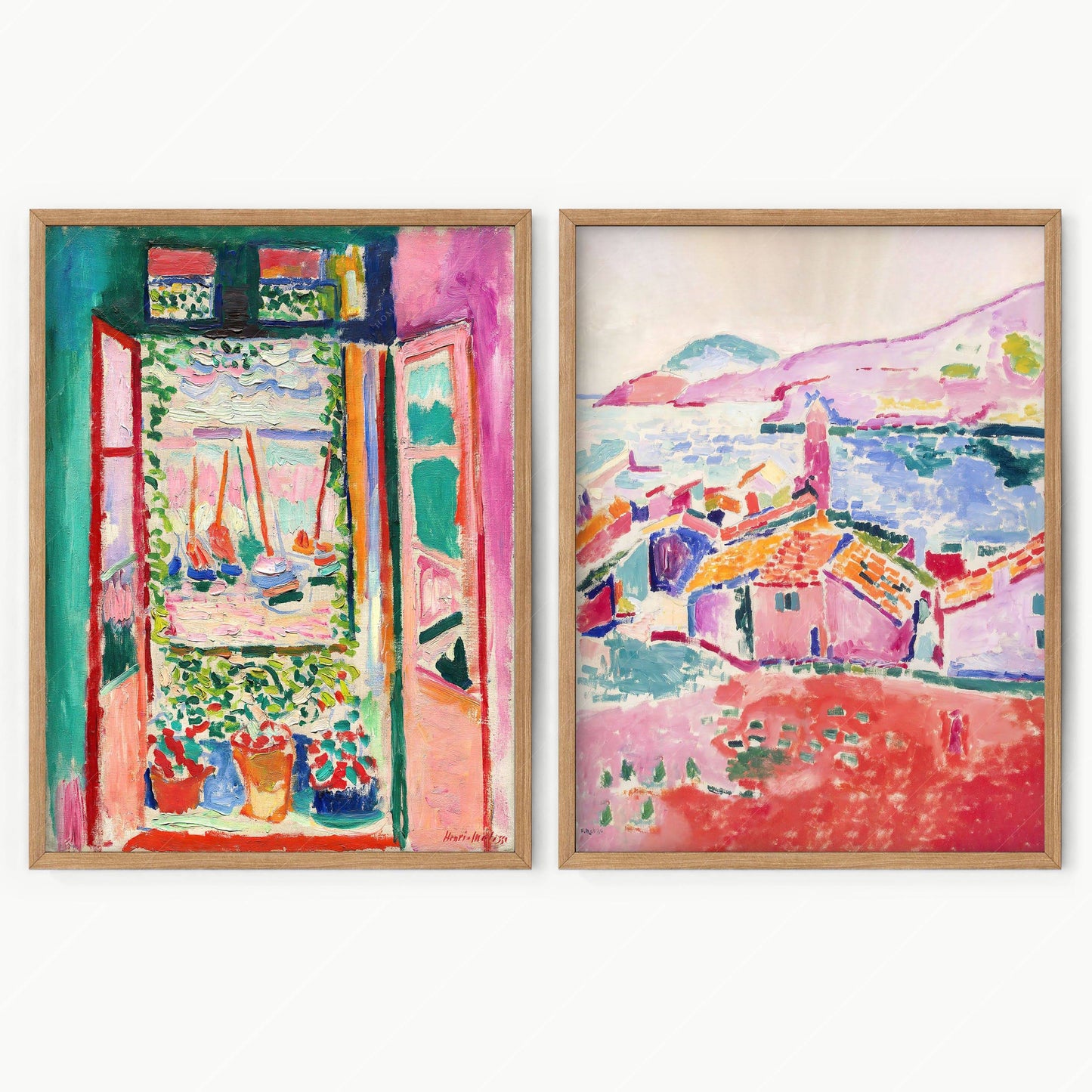 Henri Matisse Prints, Set of 2 Posters, The Open Window and View of Collioure artwork