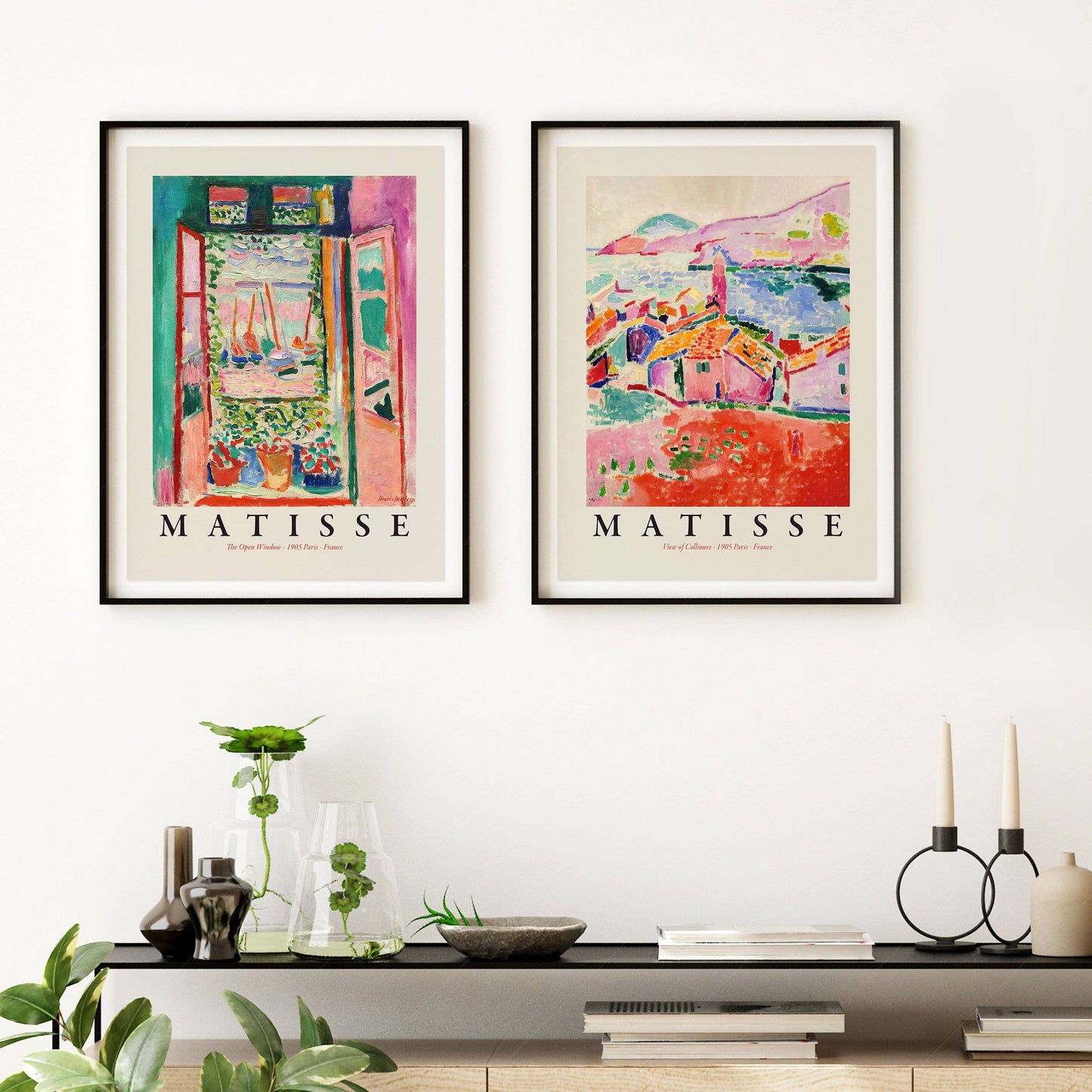 Henri Matisse Set of 2 Posters, The Open Window and View of Collioure, Exhibition Poster