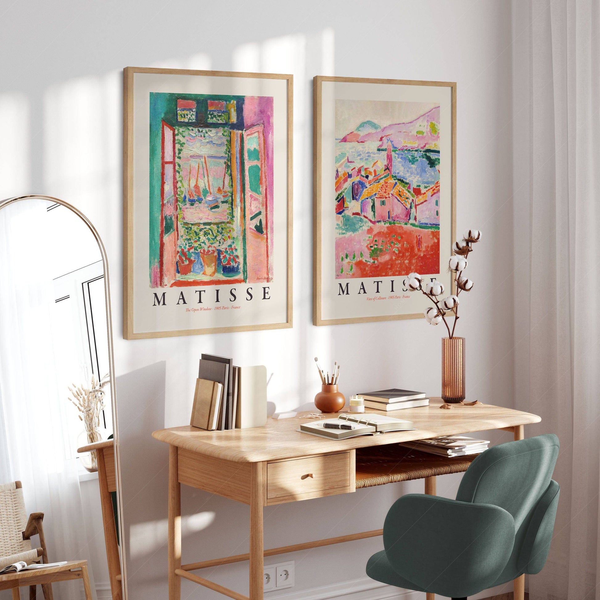 Henri Matisse Set of 2 Posters, The Open Window and View of Collioure, Exhibition Poster