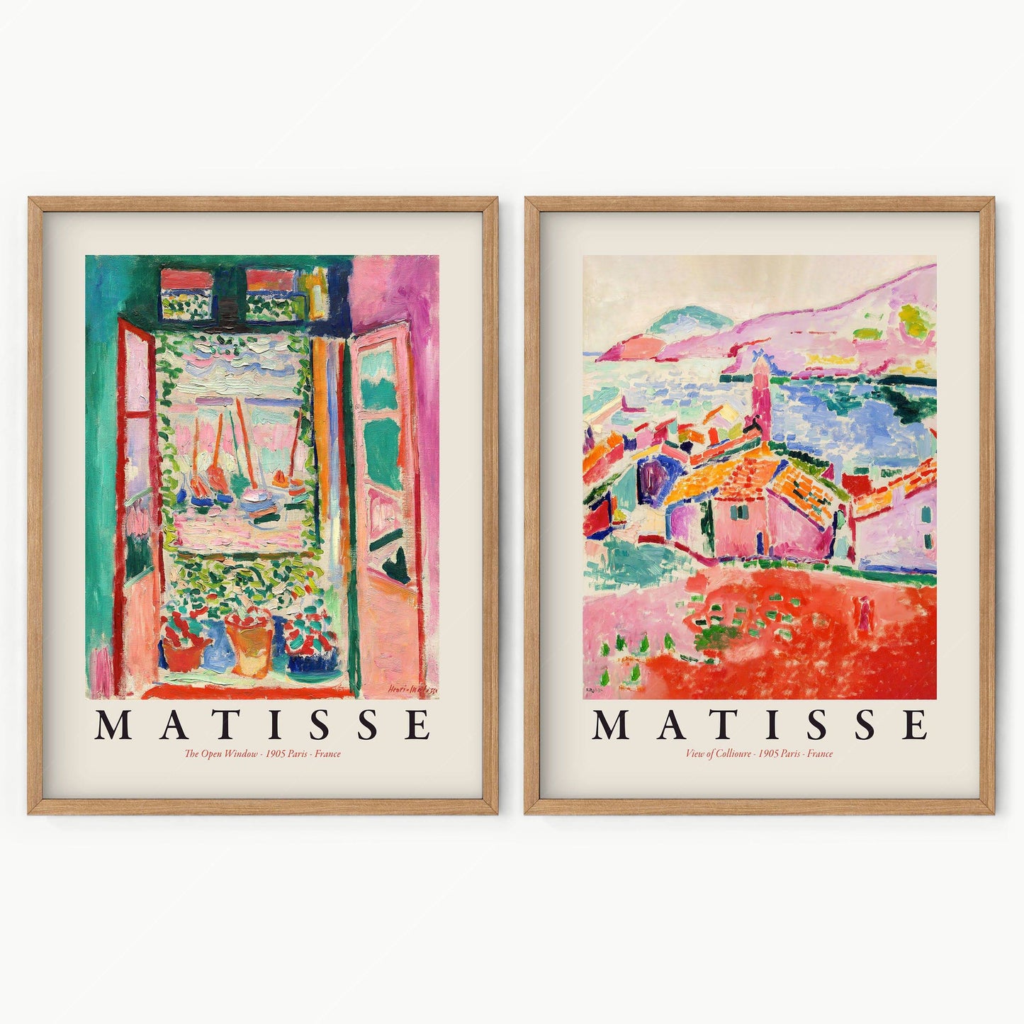 Henri Matisse Set of 2 Posters, The Open Window and View of Collioure, Exhibition Poster