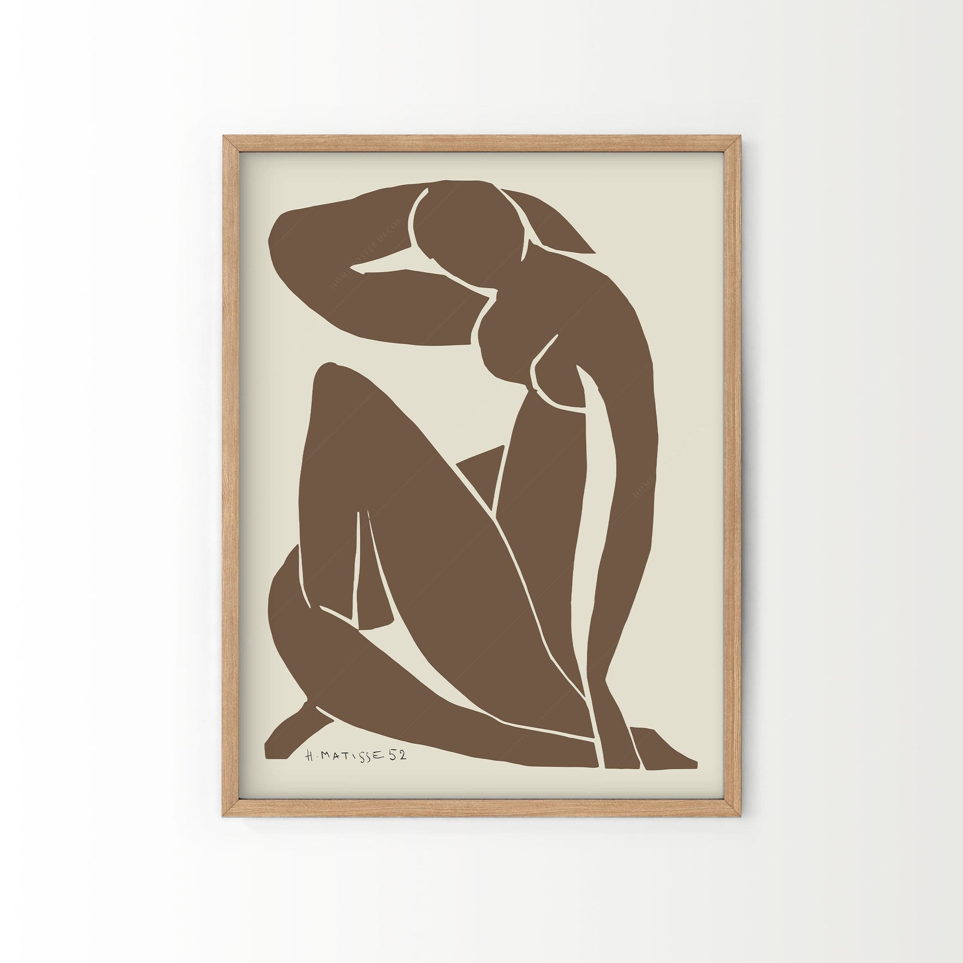 Henri Matisse, Set of 2 Wall Art, Cut outs and Figure blue in brown color