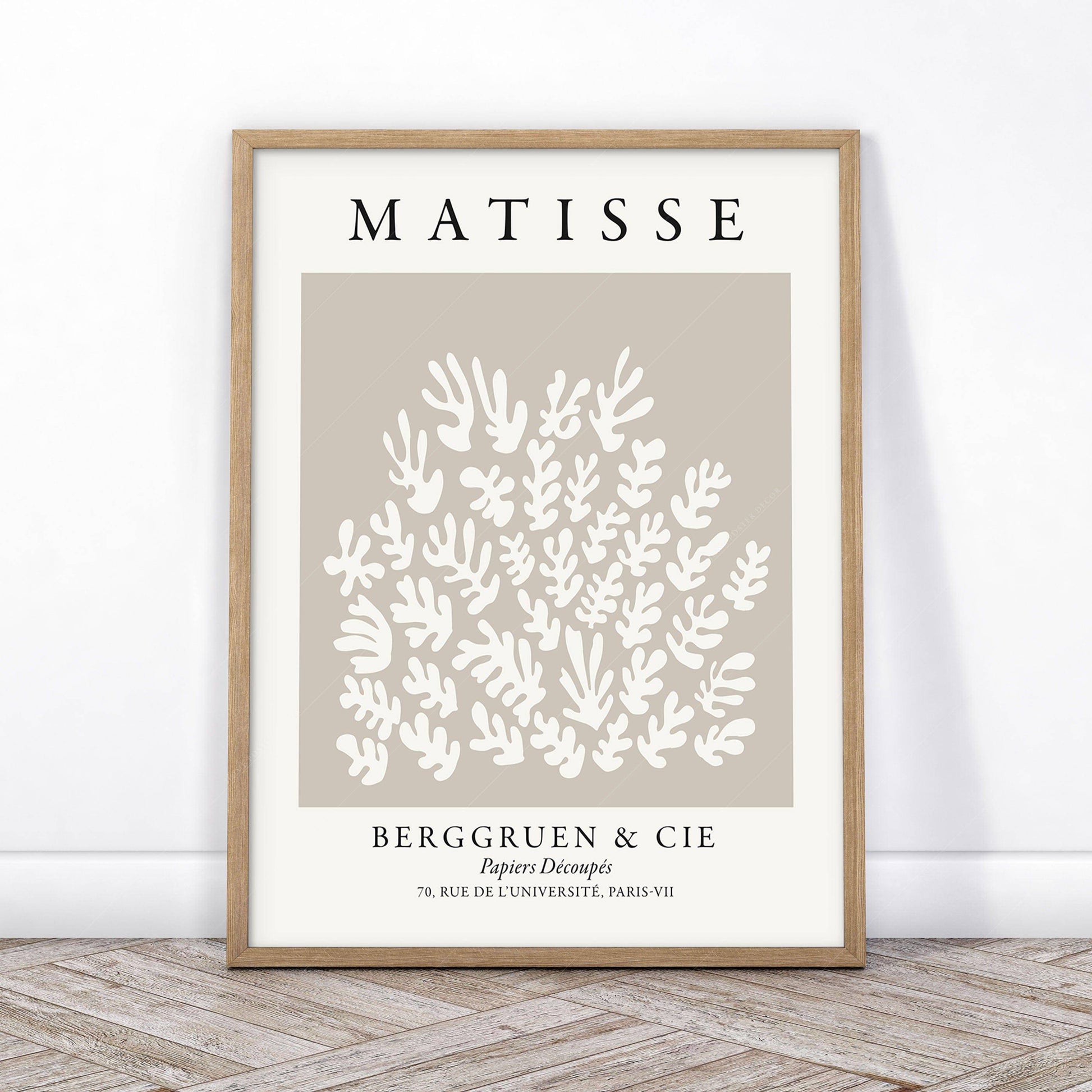 Henri Matisse Set of 3 Prints, Neutral Wall Decor, Galerie D'art, Fleurs Poster, Beige and White