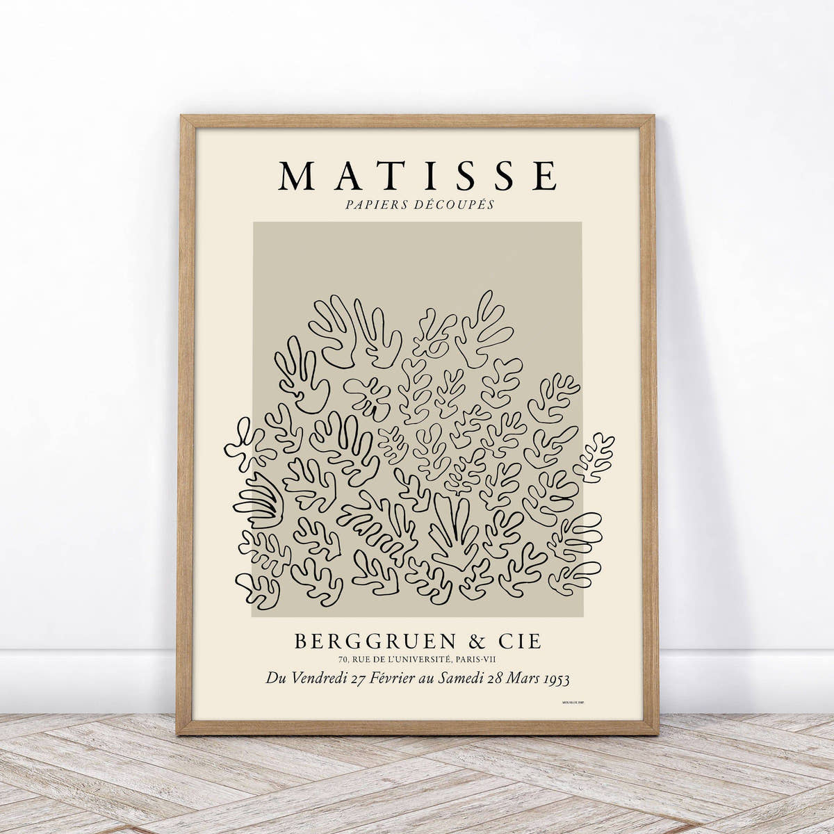 Henri Matisse, The Cut Outs Print, Beige and Black colors