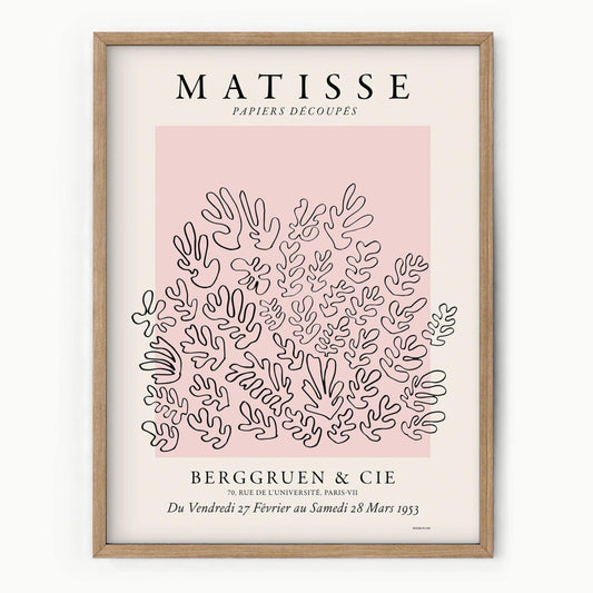 Henri Matisse, The Cut-Outs Print, Pink color, Coral design