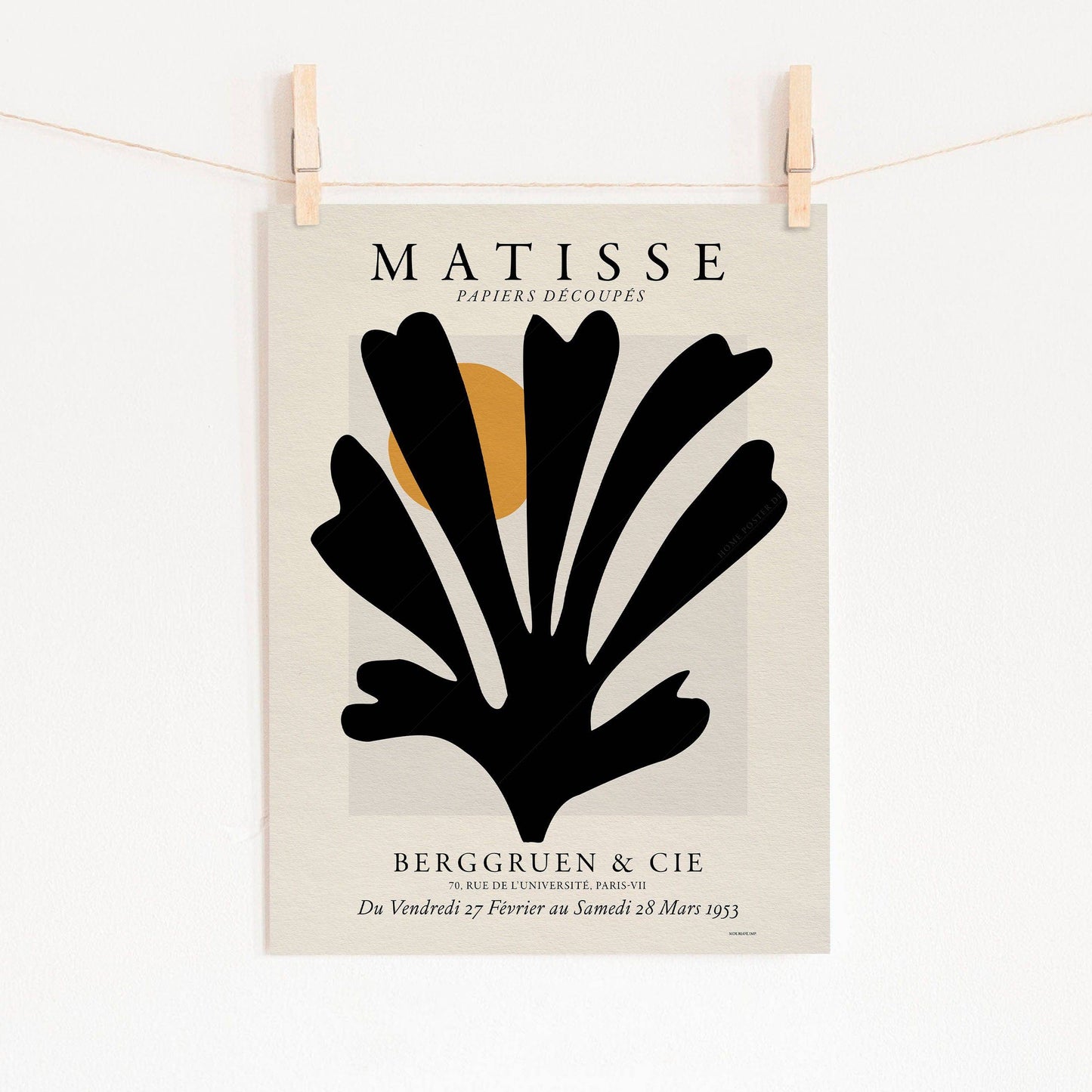 Henri Matisse, The Cut-outs Prints, Black beige and orange colors