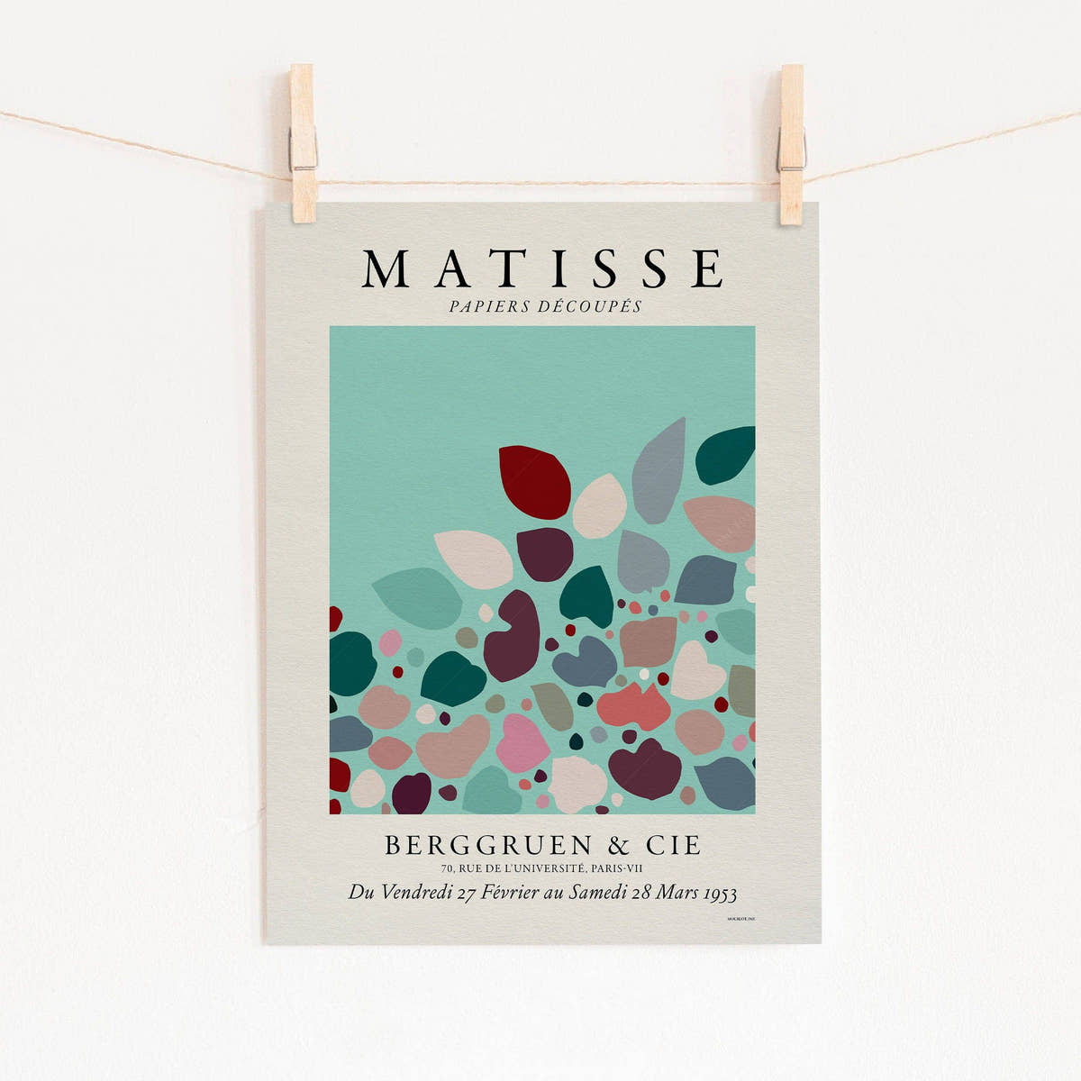 Henri Matisse, The cut-outs Poster, Exhibition Art, Turquoise