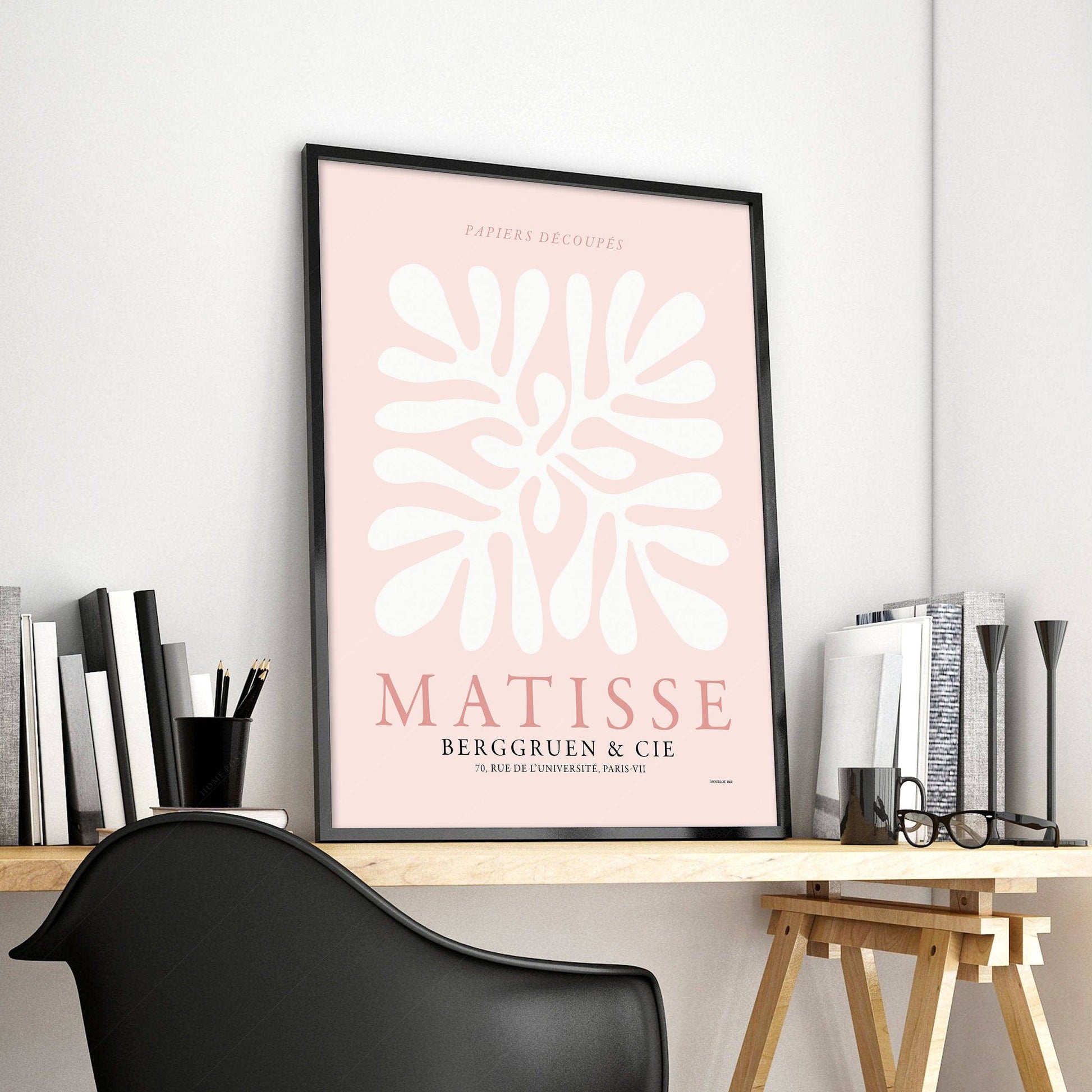 Henri Matisse, The cut-outs Poster, Light Pink and white coral