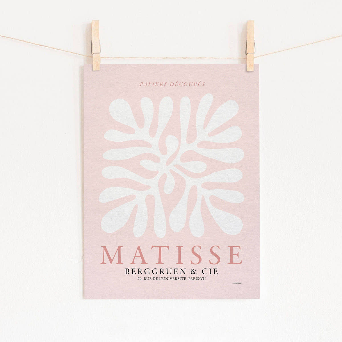 Henri Matisse, The cut-outs Poster, Light Pink and white coral