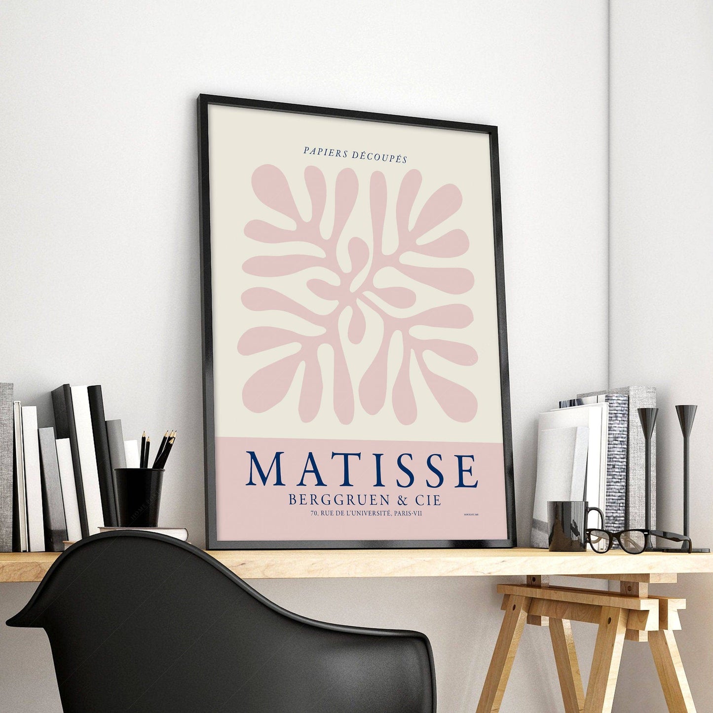 Henri Matisse, The cut-outs Poster, Light Pink color