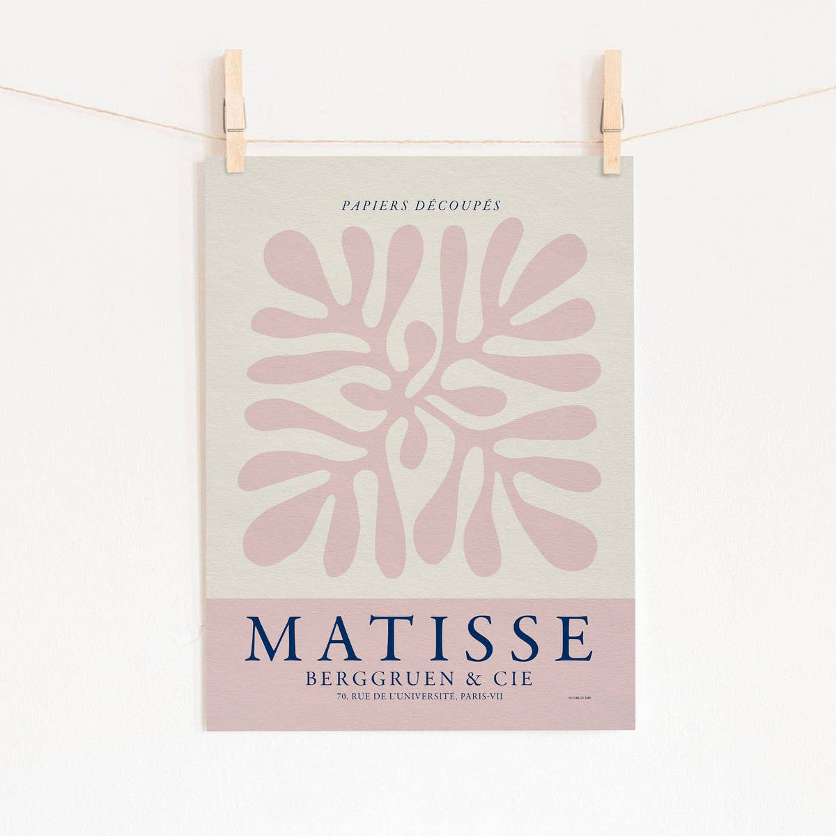 Henri Matisse, The cut-outs Poster, Light Pink color