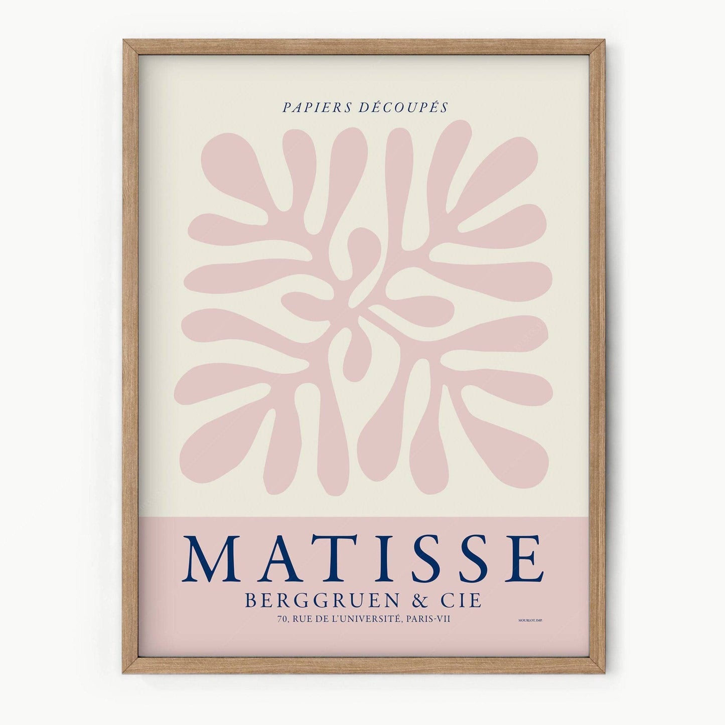 Henri Matisse, The cut-outs Poster, Light Pink color