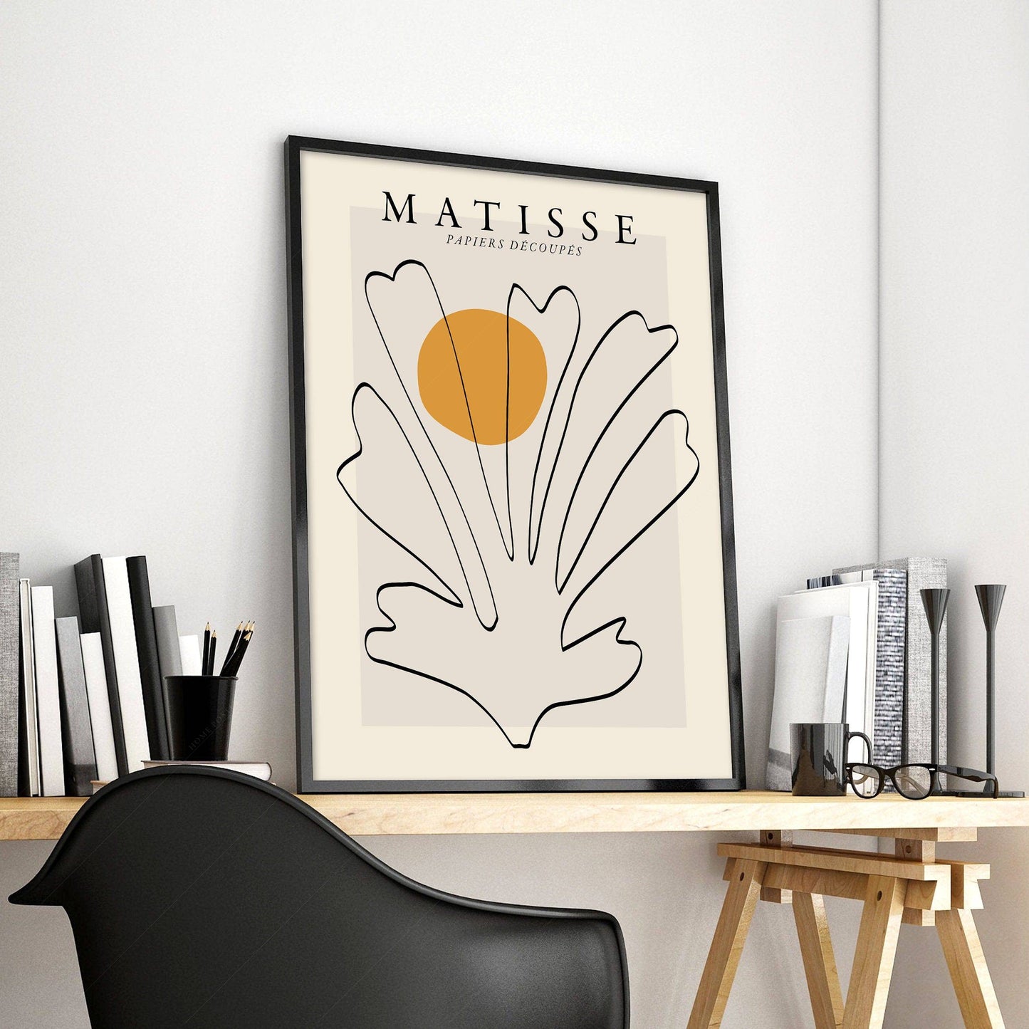 Henri Matisse, The cut-outs Poster, Orange, Beige and Black colors