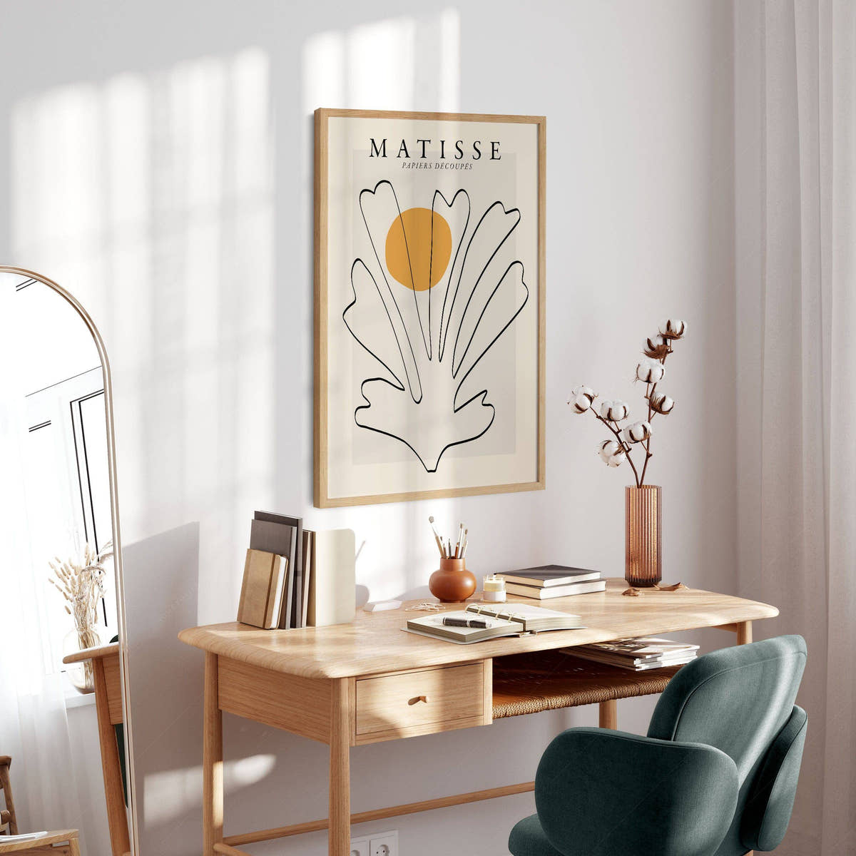 Henri Matisse, The cut-outs Poster, Orange, Beige and Black colors