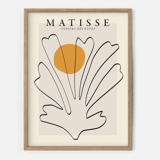 Henri Matisse, The cut-outs Poster, Orange, Beige and Black colors