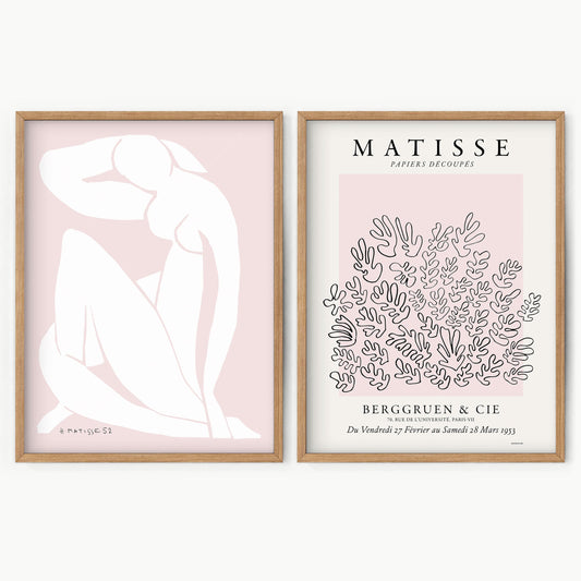 Henri Matisse Wall art, Set of 2 prints, Nu bleu and Cut-outs