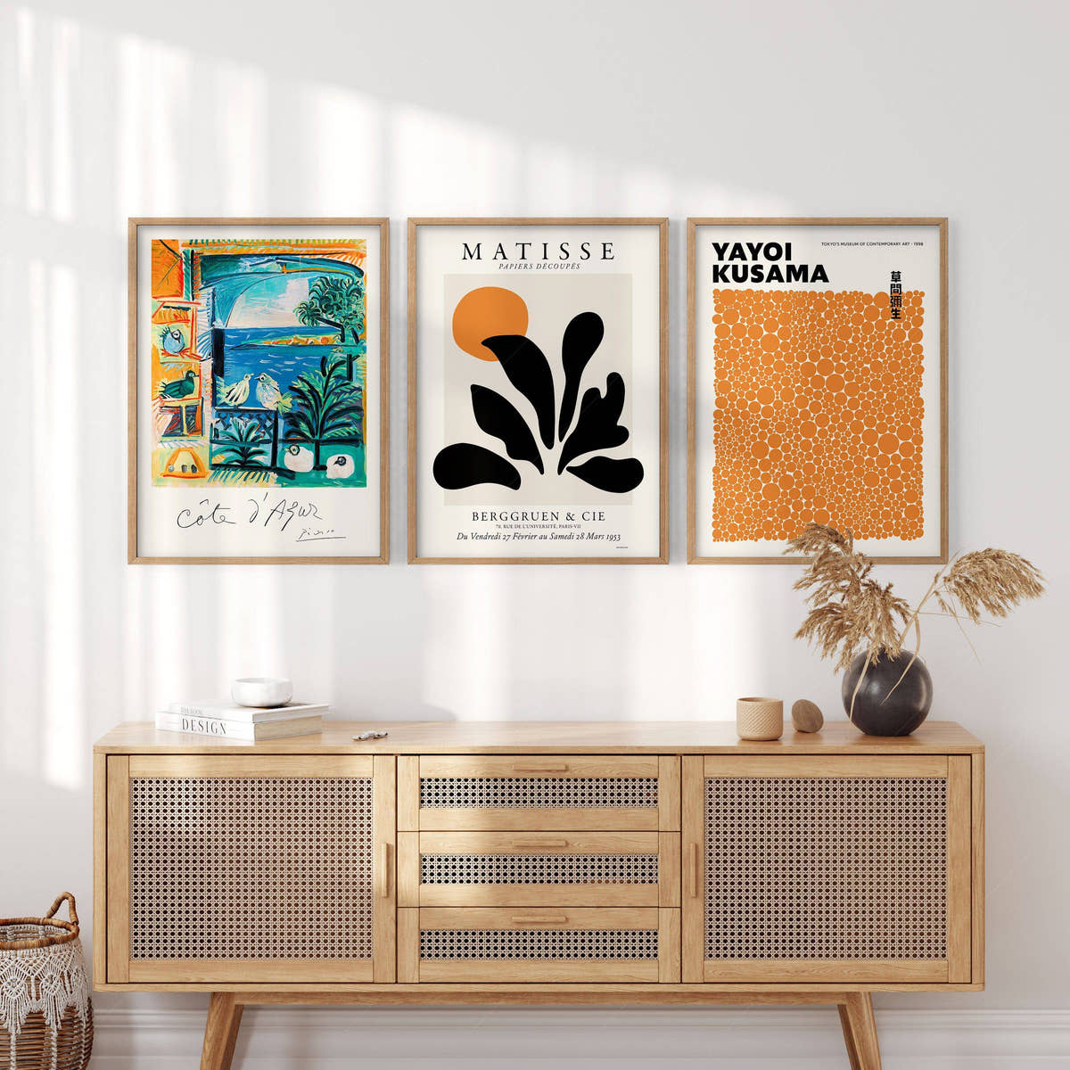 Henri Matisse, Yayoi Kusama and Pablo Picasso, Set of 3 wall art