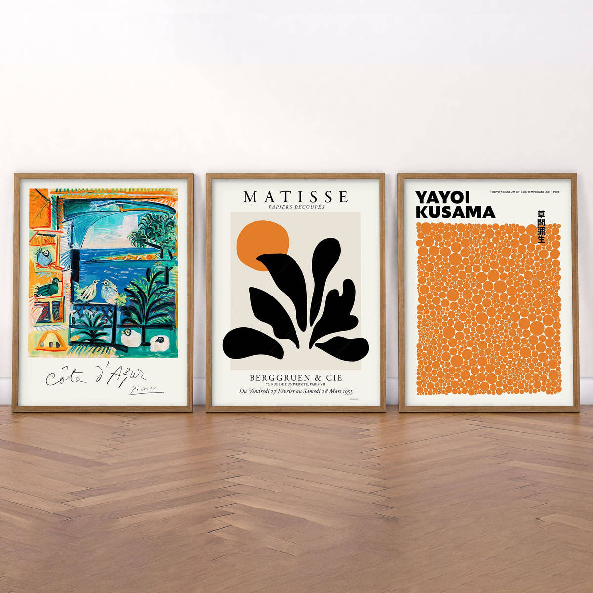 Henri Matisse, Yayoi Kusama and Pablo Picasso, Set of 3 wall art