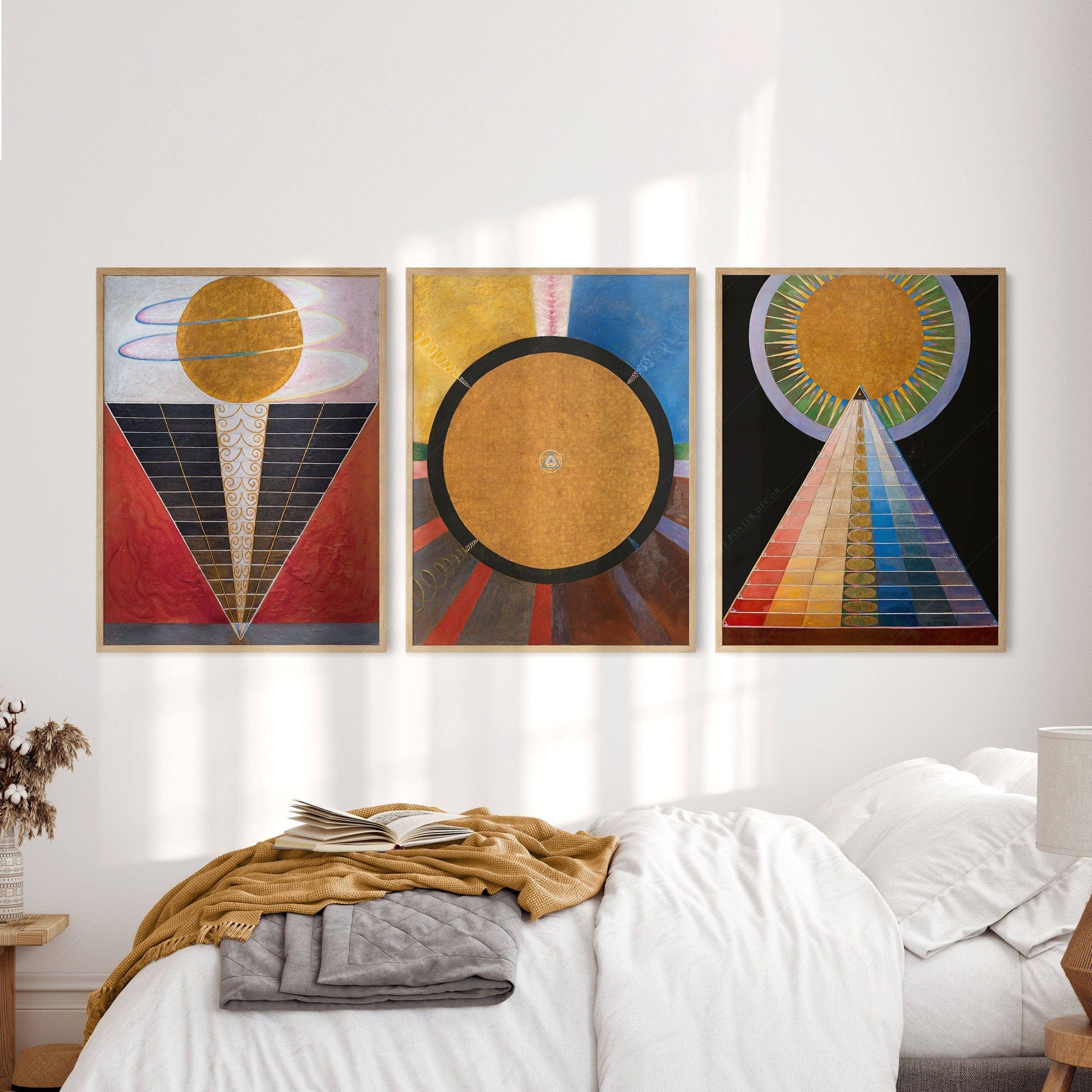 Hilma Af Klint, Set of 3 Posters, Altarpiece series, The Humanity reaching to divinity, Union Art, Beyond the visible