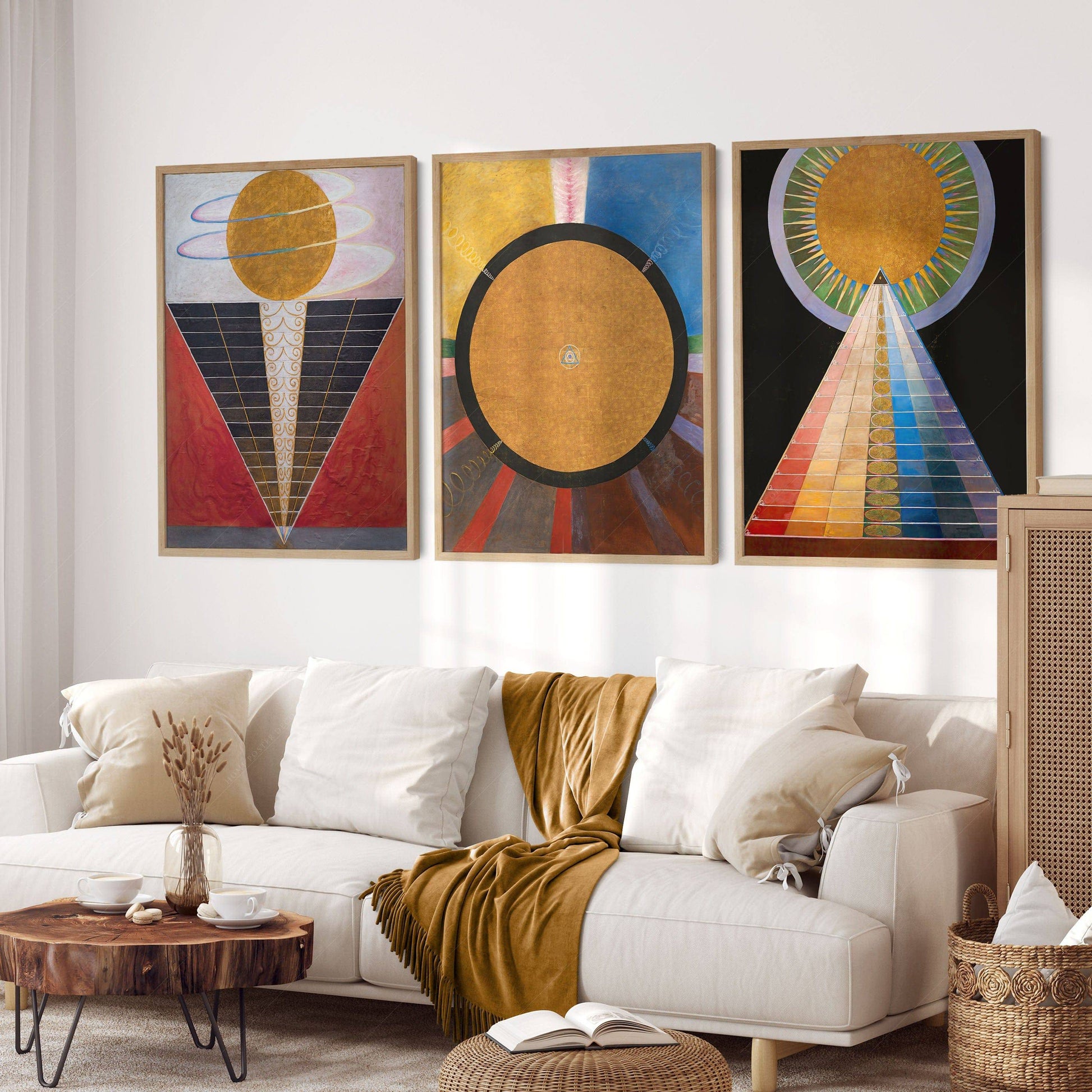 Hilma Af Klint, Set of 3 Posters, Altarpiece series, The Humanity reaching to divinity, Union Art, Beyond the visible