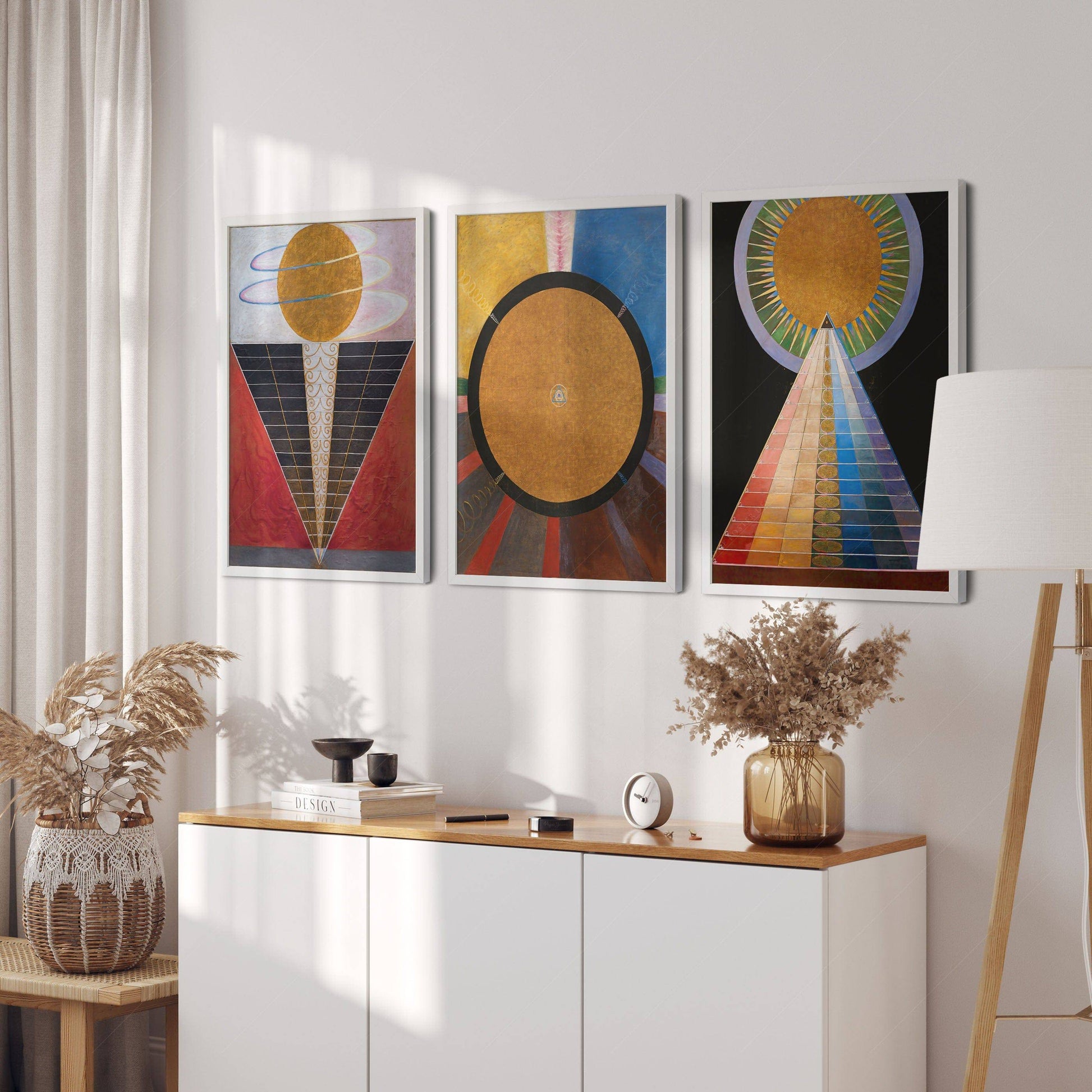 Hilma Af Klint, Set of 3 Posters, Altarpiece series, The Humanity reaching to divinity, Union Art, Beyond the visible