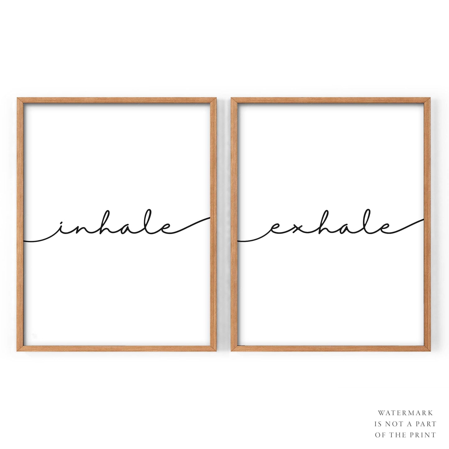 Inhale Exhale Print, Set of 2 Prints, Minimalist wall art