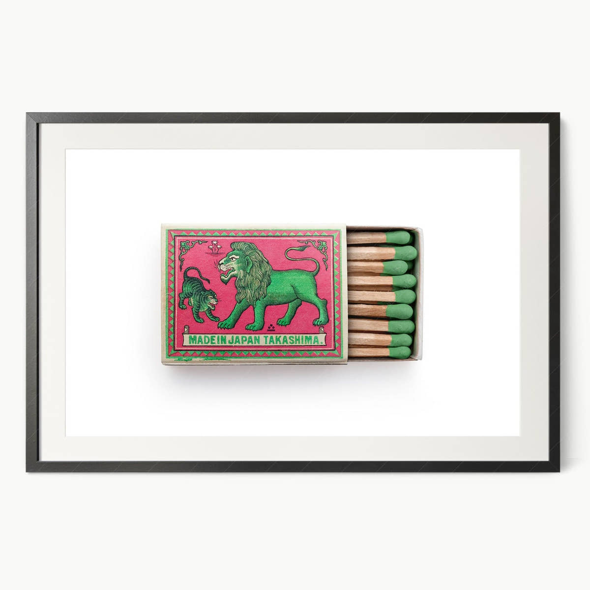 Japanese wall art, Vintage matchbox print, Retro wall art