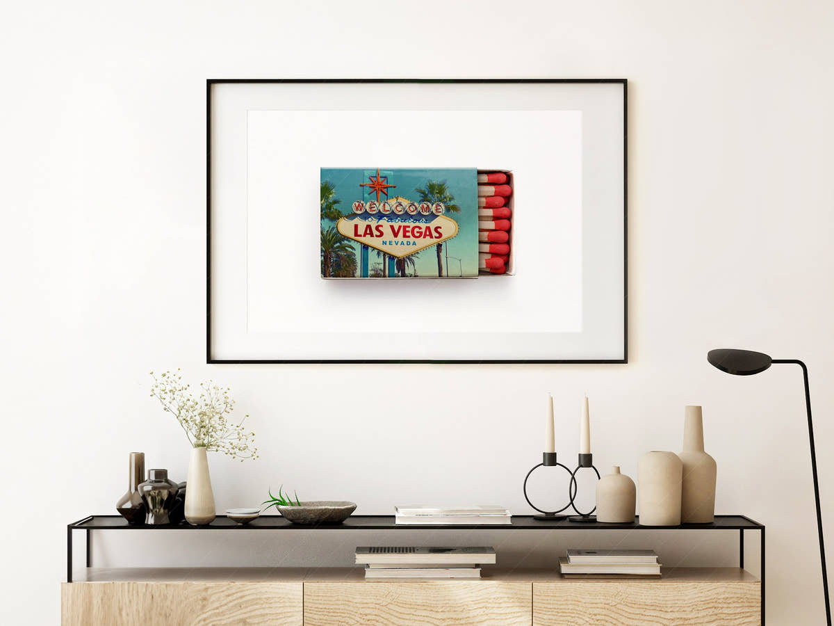 Las Vegas Poster, Iconic sign Welcome to Fabulous Las Vegas, Matchbox Print