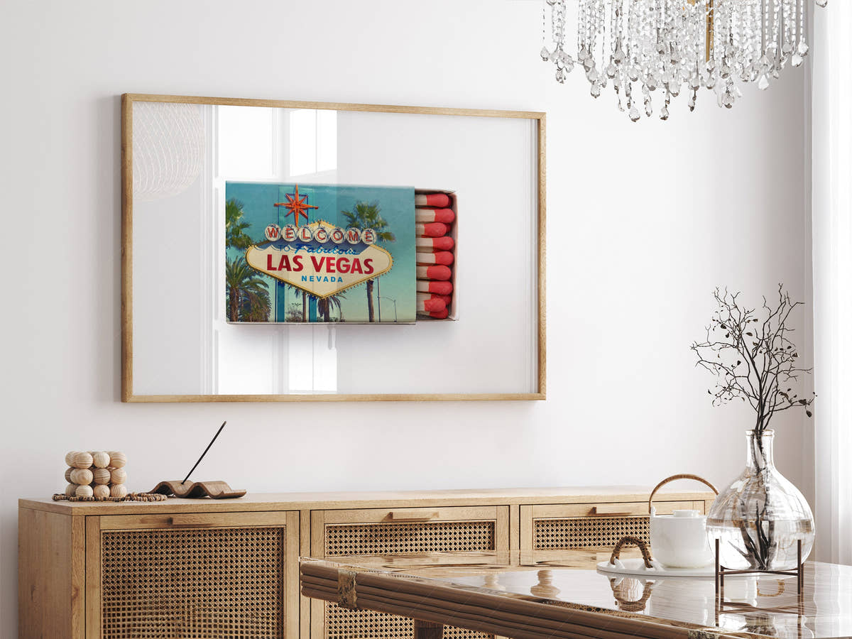 Las Vegas Poster, Iconic sign Welcome to Fabulous Las Vegas, Matchbox Print