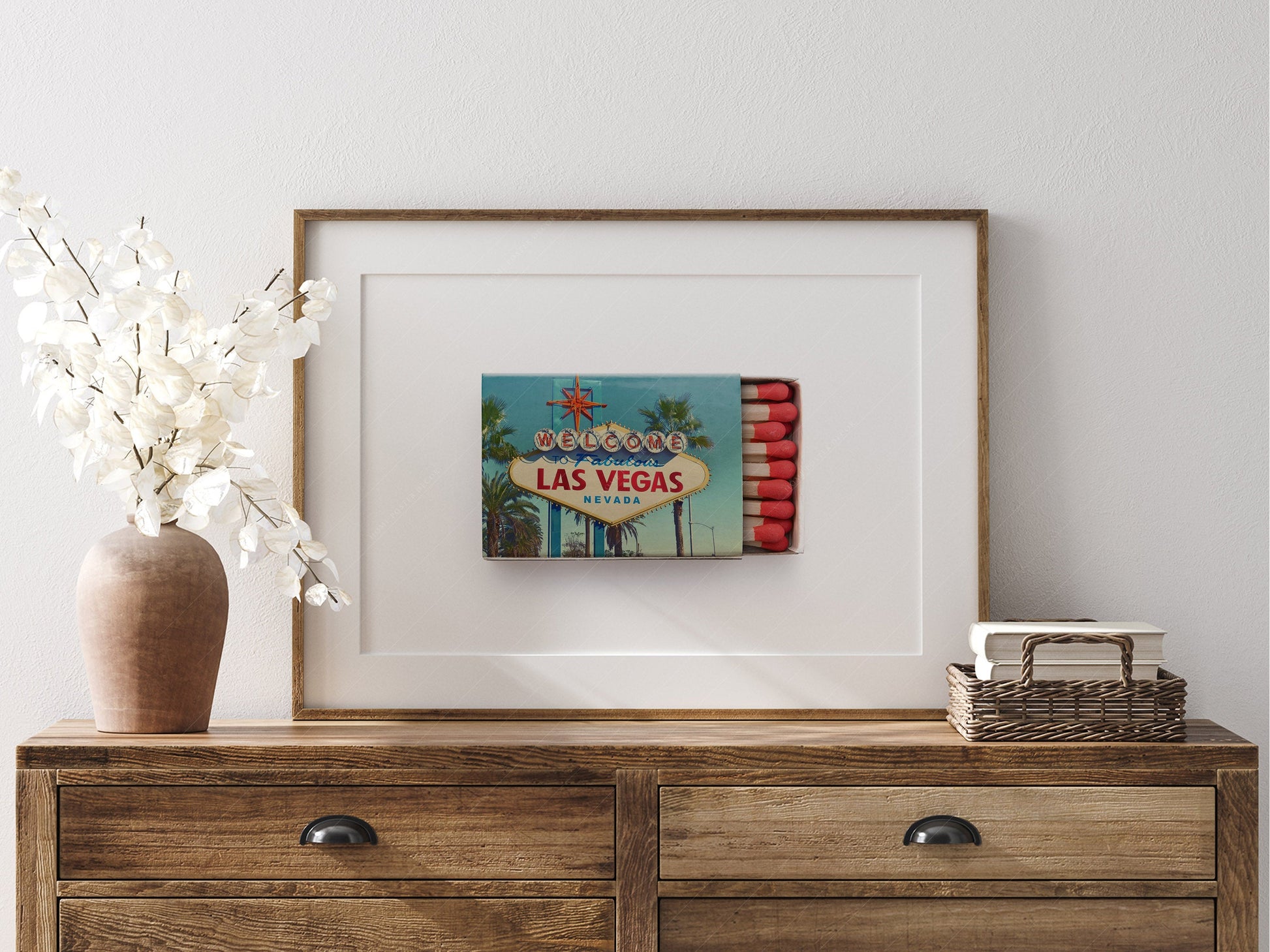 Las Vegas Poster, Iconic sign Welcome to Fabulous Las Vegas, Matchbox Print