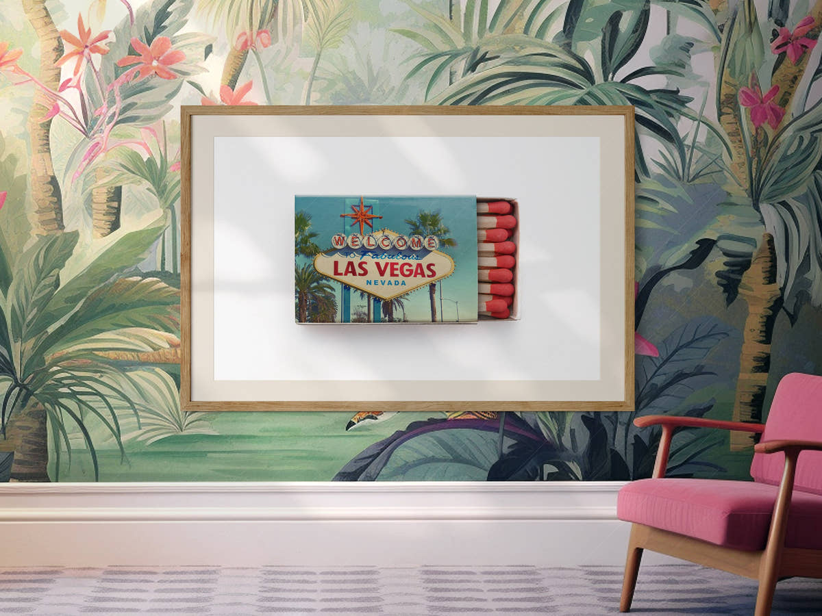 Las Vegas Poster, Iconic sign Welcome to Fabulous Las Vegas, Matchbox Print