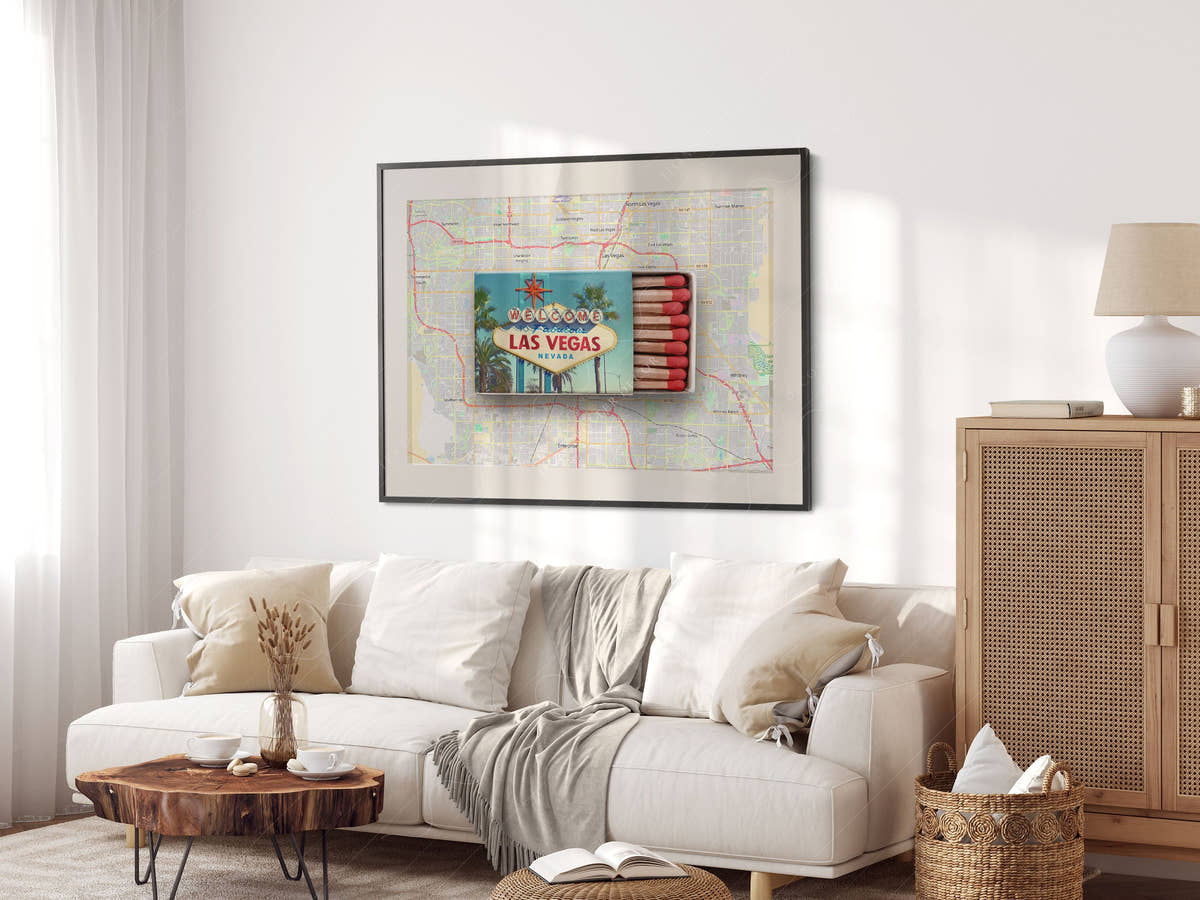 Las Vegas Print, Matchbox Photo, Map City Wall Art