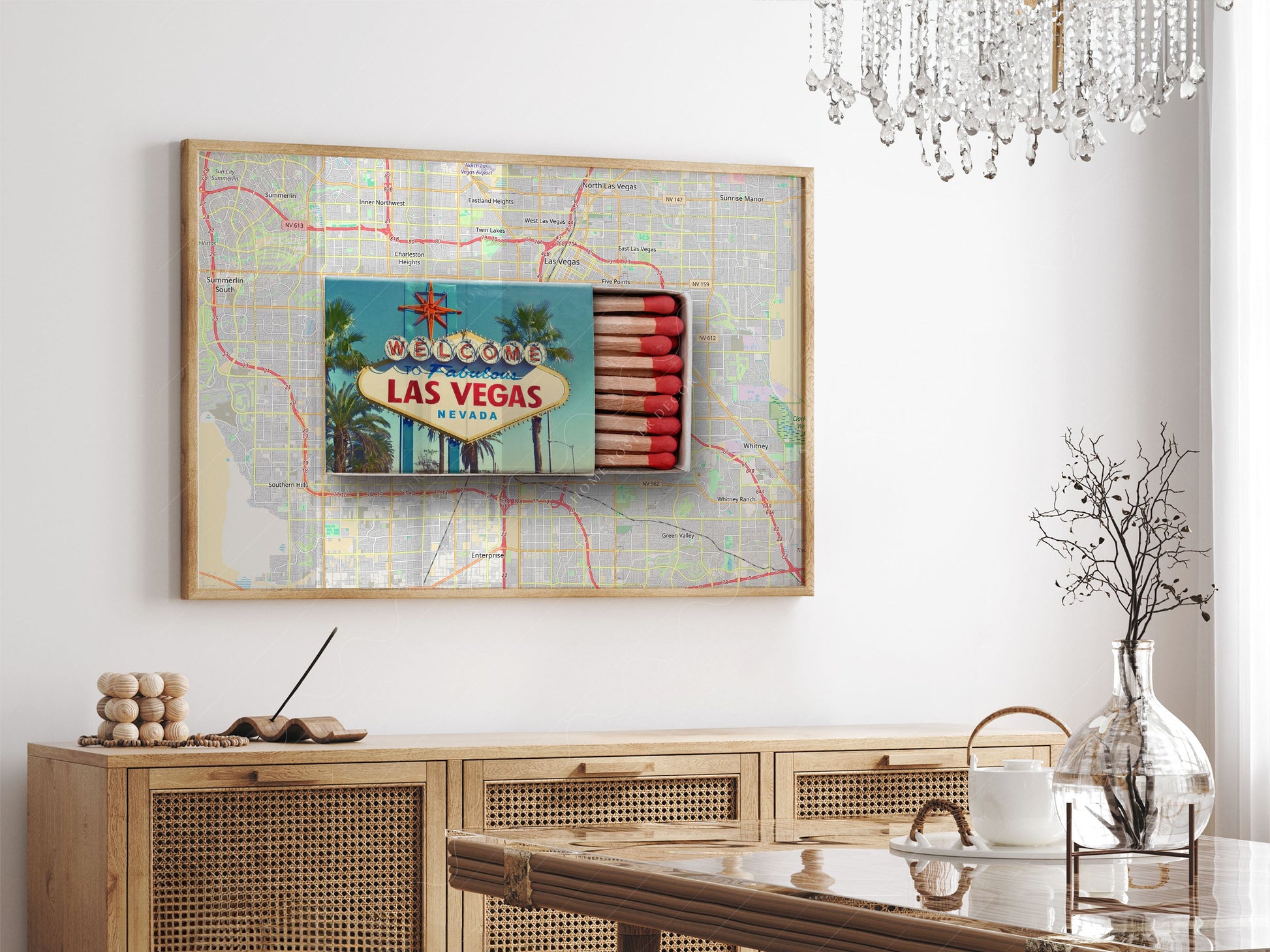 Las Vegas Print, Matchbox Photo, Map City Wall Art