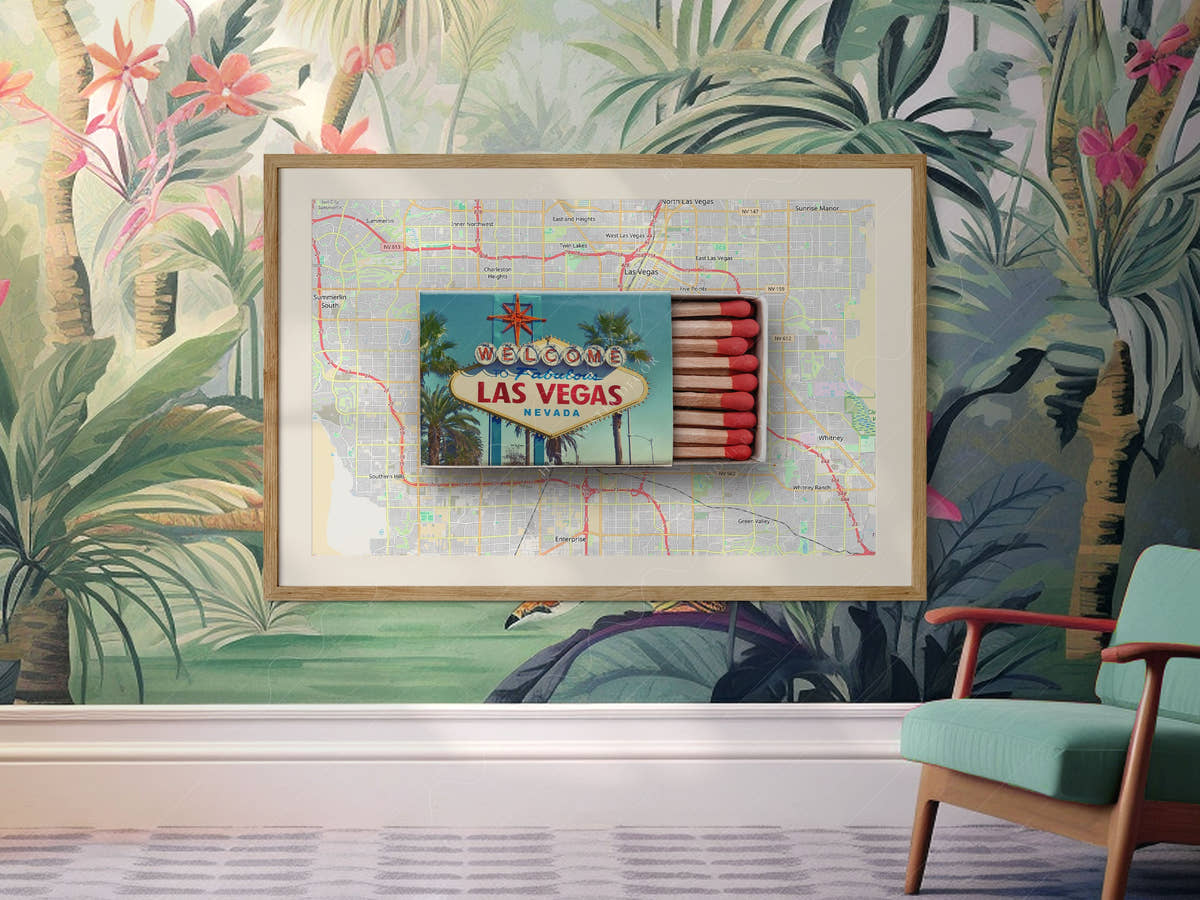 Las Vegas Print, Matchbox Photo, Map City Wall Art