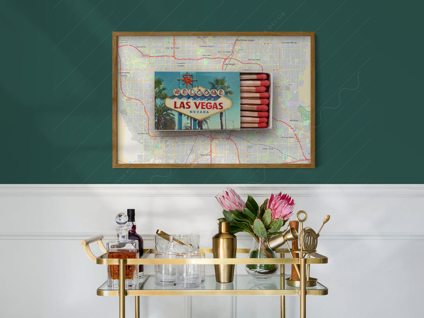 Las Vegas Print, Matchbox Photo, Map City Wall Art