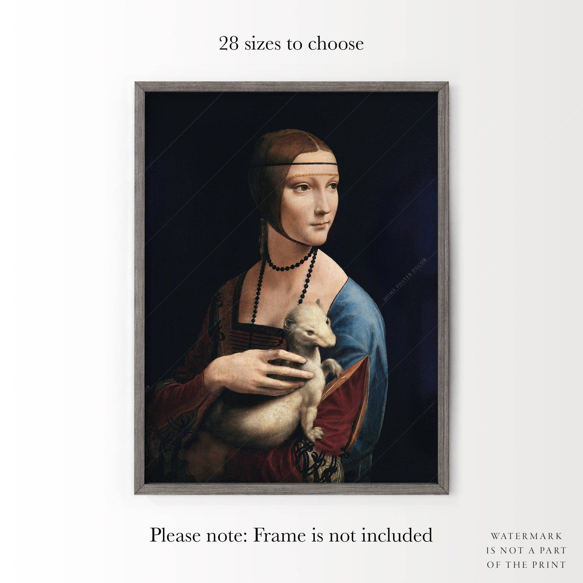 Leonardo da Vinci, Lady with Ermine, Renaissance Painting, Fine Art Print
