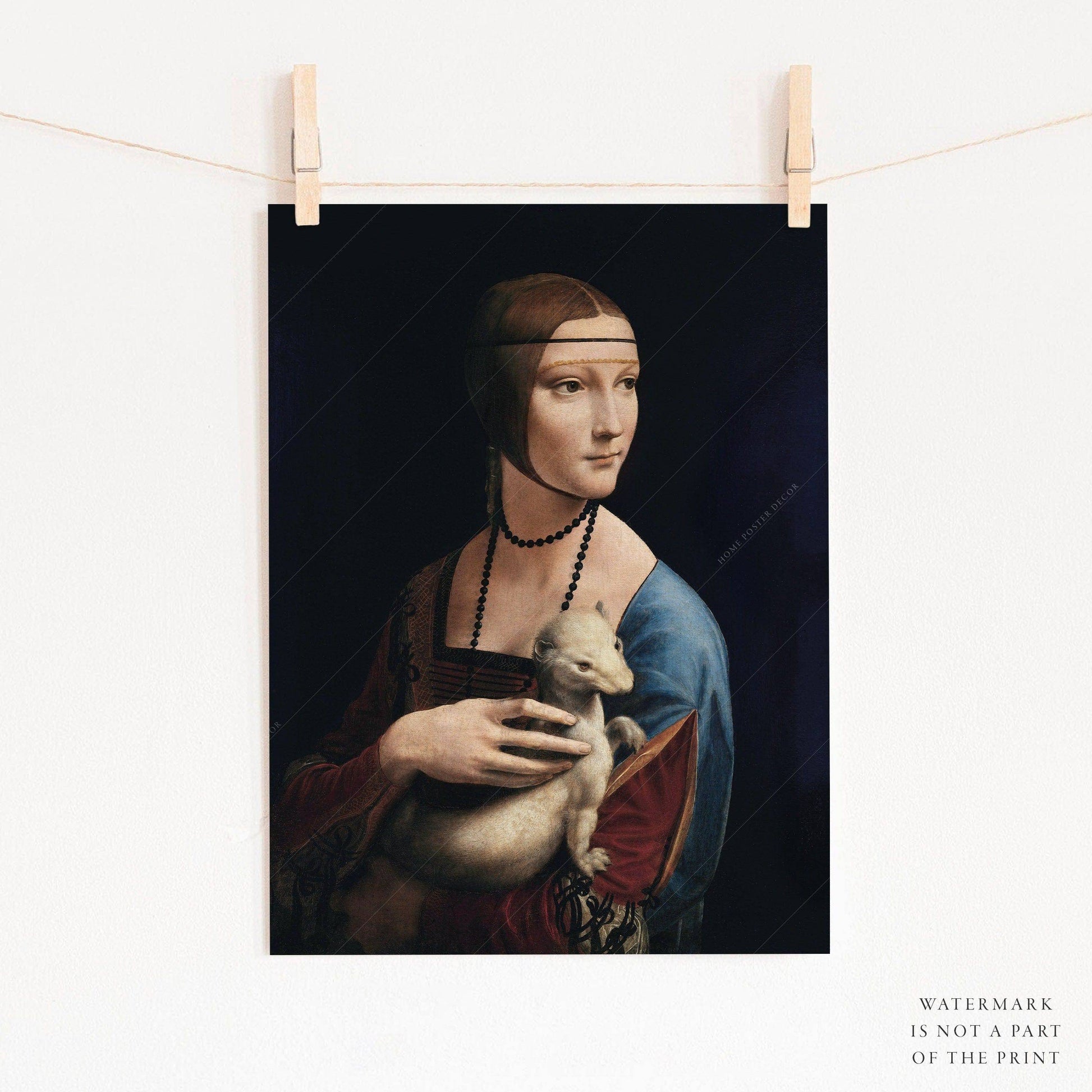 Leonardo da Vinci, Lady with Ermine, Renaissance Painting, Fine Art Print
