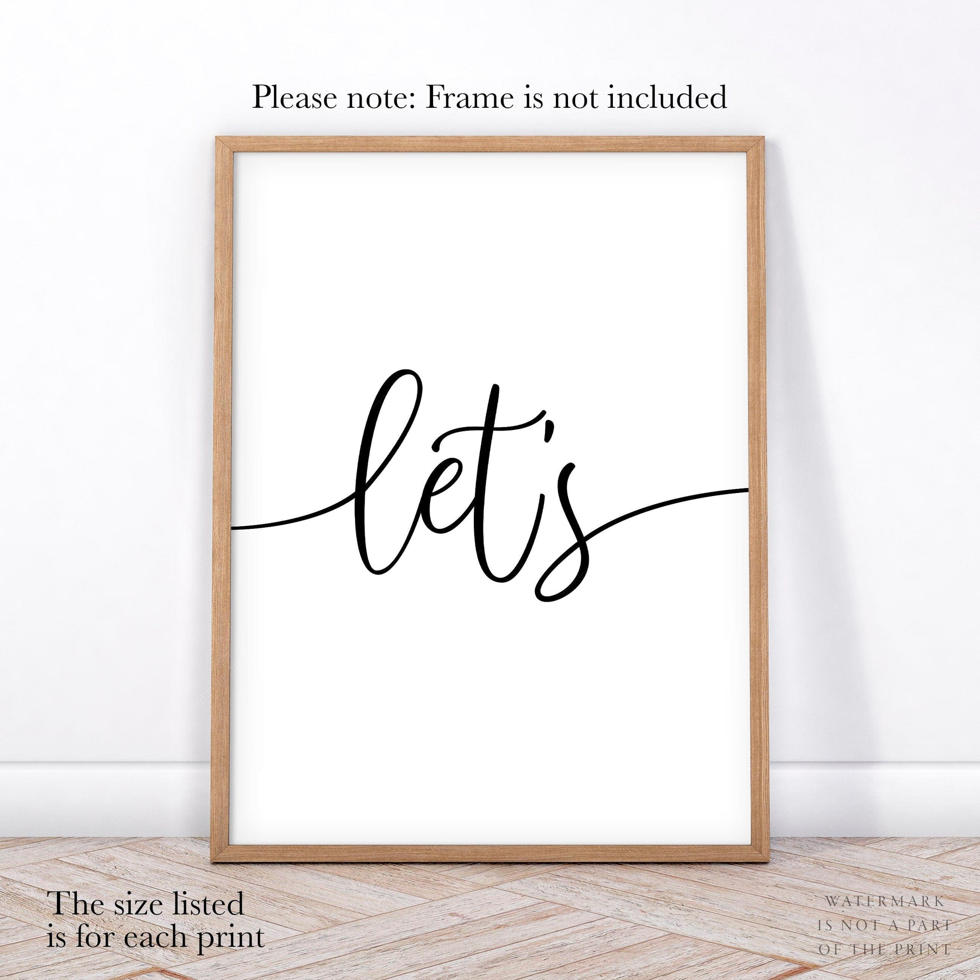 Lets Stay in Bed, Set of 3 wall art, Minimalist Poster