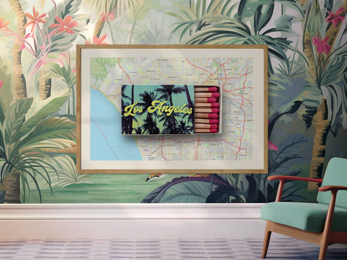 Los Angeles Print, Matchbox Photo, Map City Wall Art