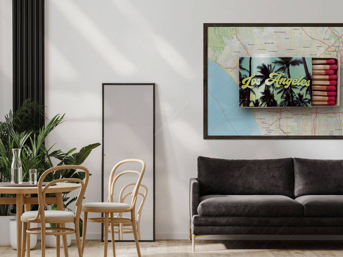 Los Angeles Print, Matchbox Photo, Map City Wall Art