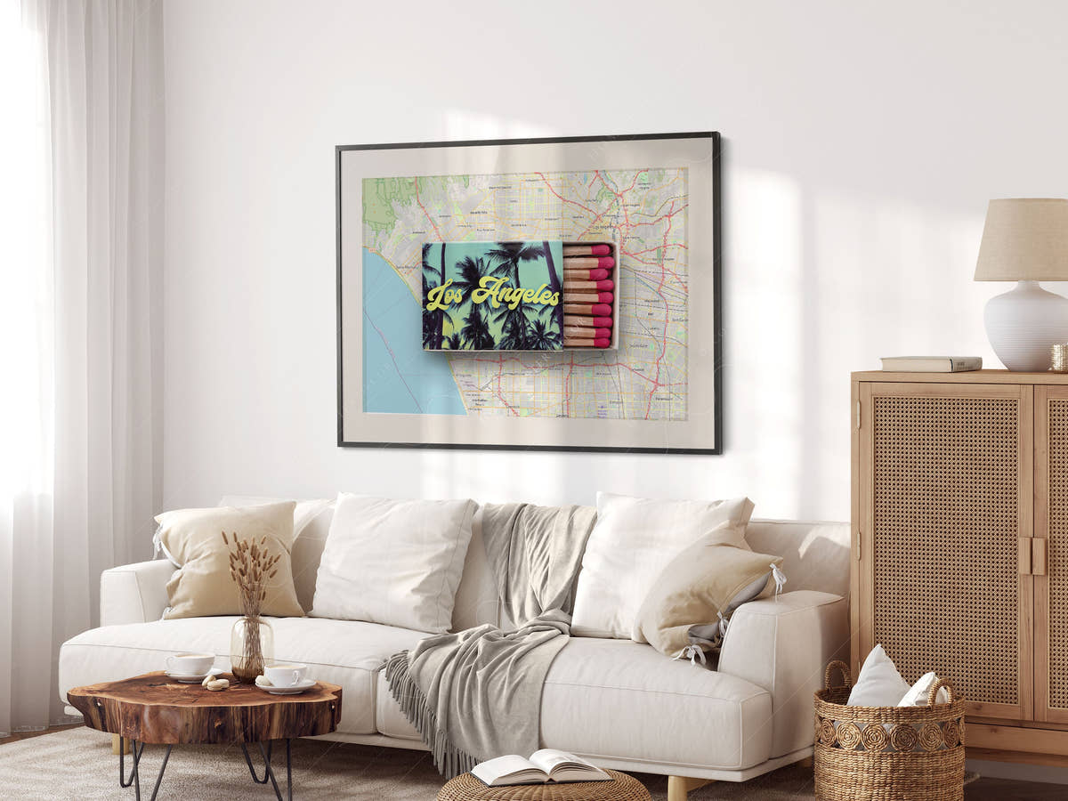 Los Angeles Print, Matchbox Photo, Map City Wall Art