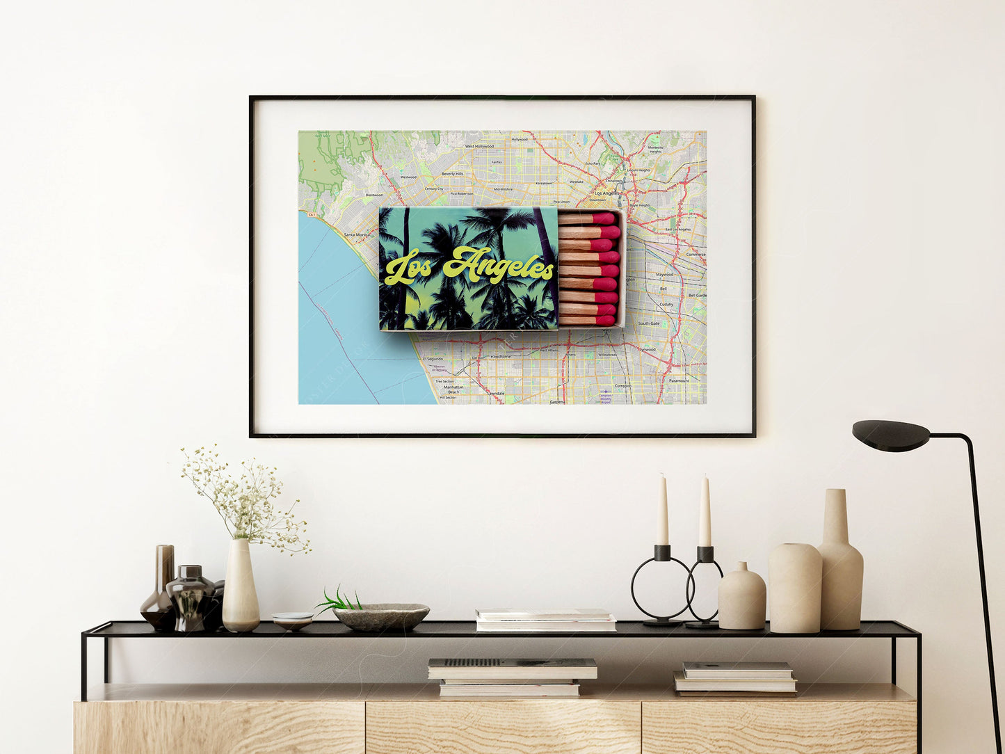 Los Angeles Print, Matchbox Photo, Map City Wall Art